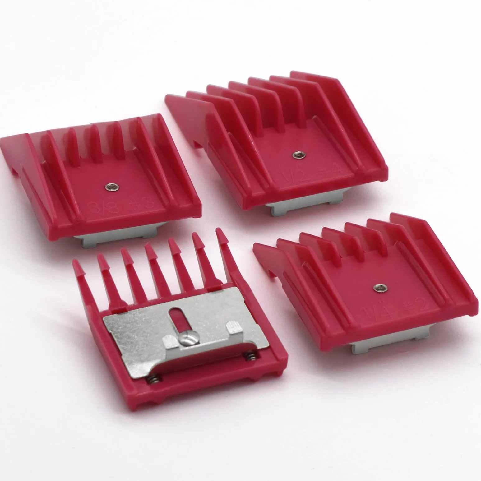 Guides professionnels type A5 pour tondeuses animales 3mm 6mm 10mm 13mm Compatibles Oster A5 Andis AG/BG Wahl KM5/10 Fuchsia