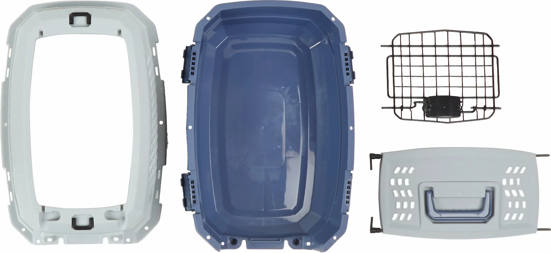 Amazon Basics Caisse de transport pour Chat 2 portes Bleu L 48 x 32 x 25 cm