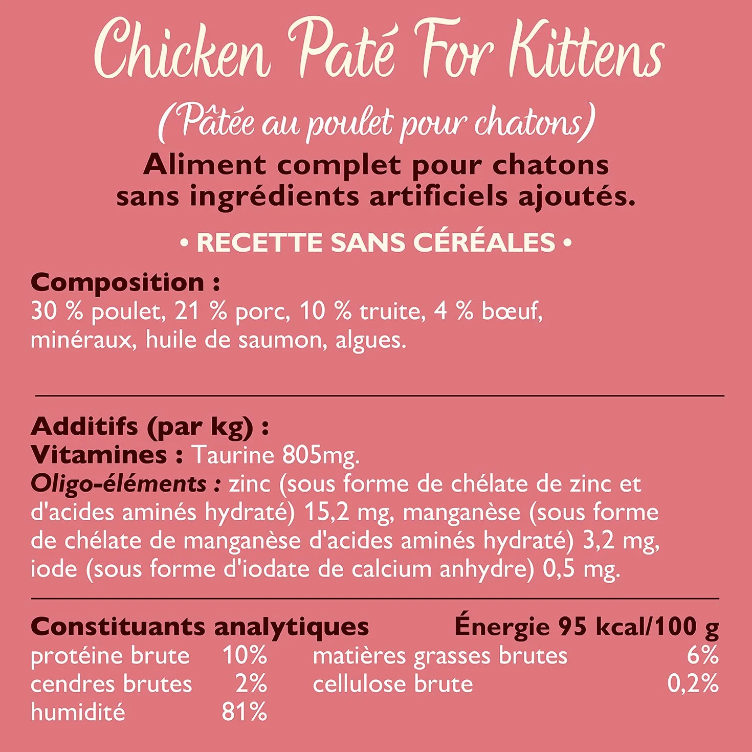 Lily's Kitchen Pâté lisse pour chaton, Poulet + bœuf (19 x 85 g)