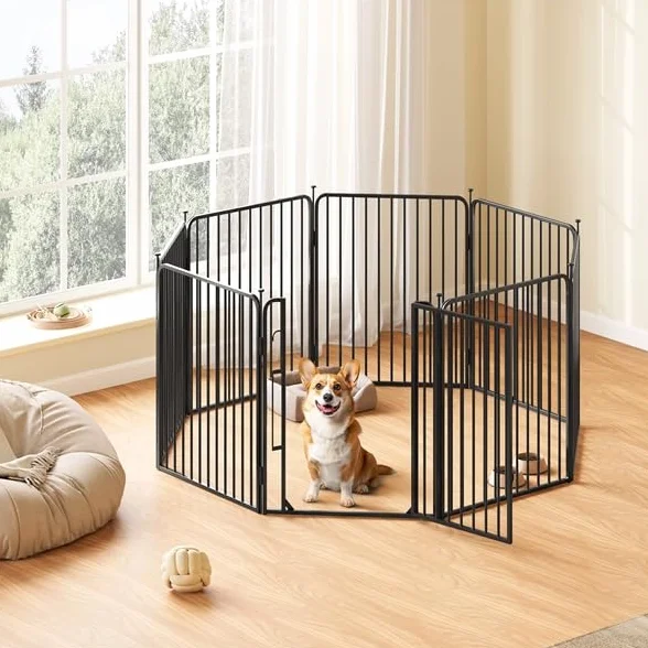 Yaheetech Parc pour Chiens 8 Panneaux 80 cm Hauteur Cage Chenil Chien avec Serrure Fils métalliques 8 mm