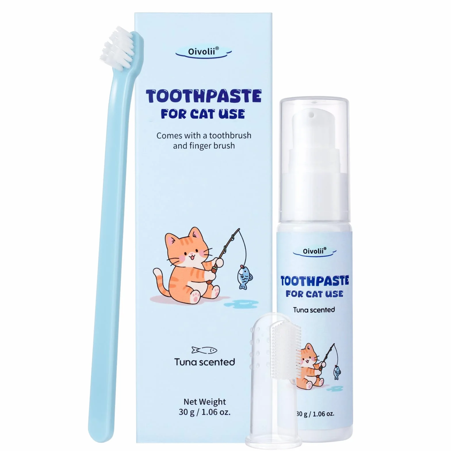 Dentifrice Chat Goût Thon Brosse à Doigts Brosse à Dents Poils Souples 30g