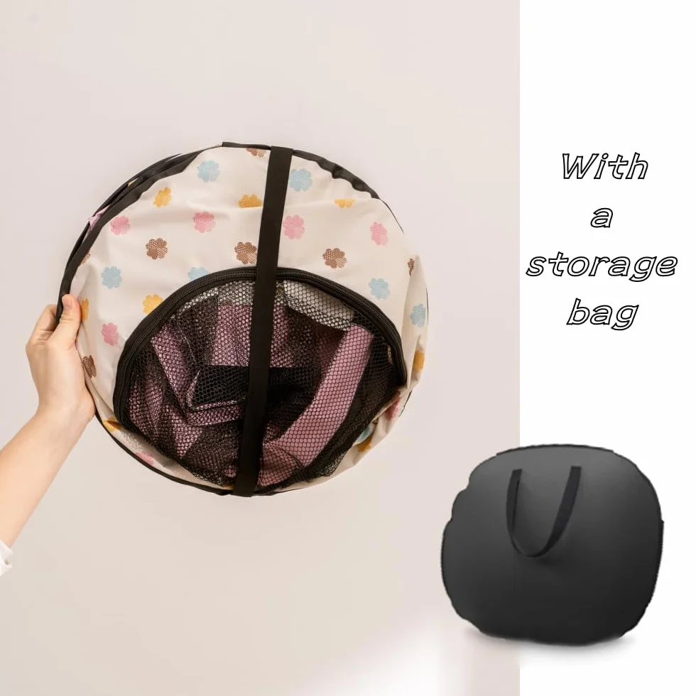 Niche Portable pour Animaux 80x60x55cm Pliable Rectangulaire avec Sac de Transport Rose