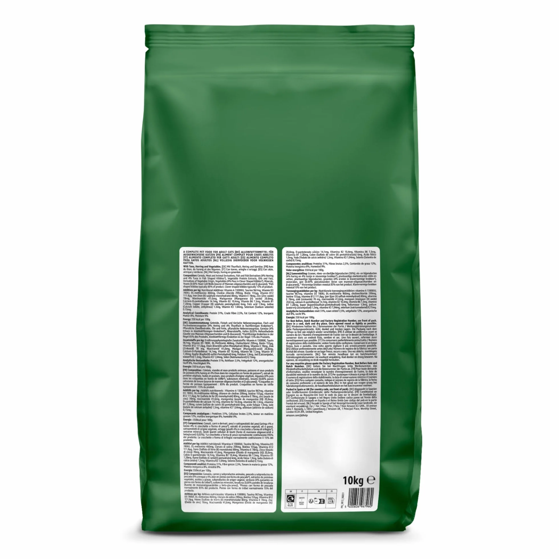 by Amazon Croquettes complètes pour Chats Adultes au Thon et Hareng,10kg, Lot de 1