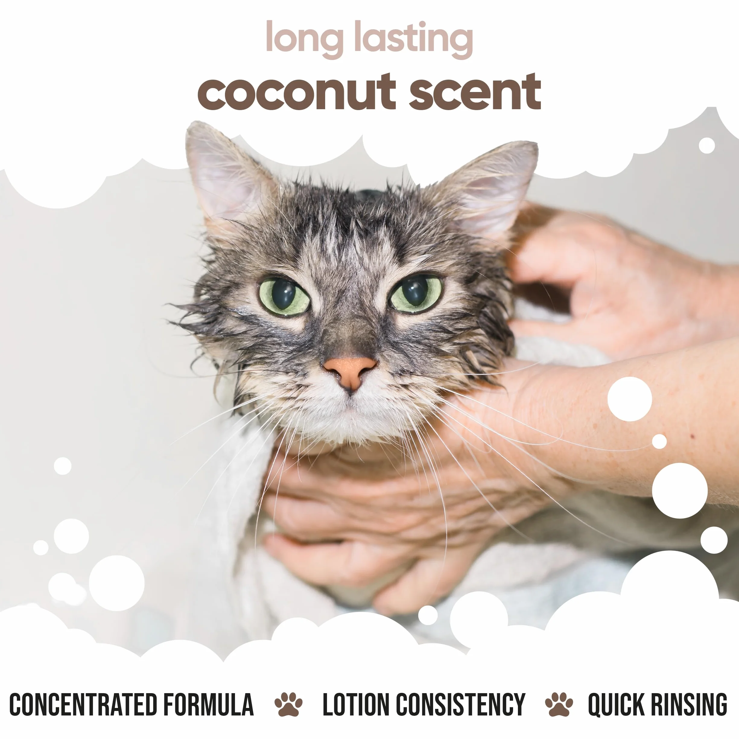 Buddycare Coconut Cat Après-shampoing pour Chat 500 ml pH équilibré sans sulfate sans paraben