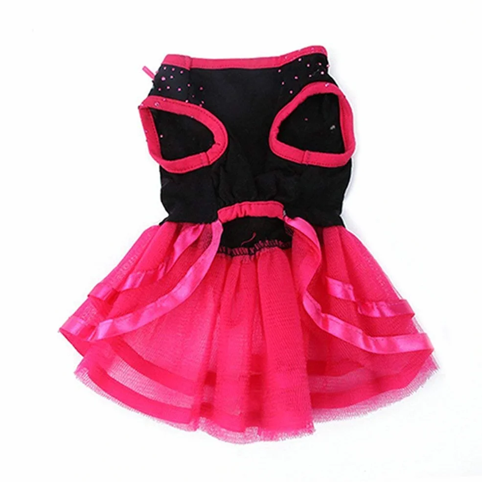 Robe Tutu Rose Fleur Gaze pour Chien Chiot Chihuahua Caniche Yorkshire