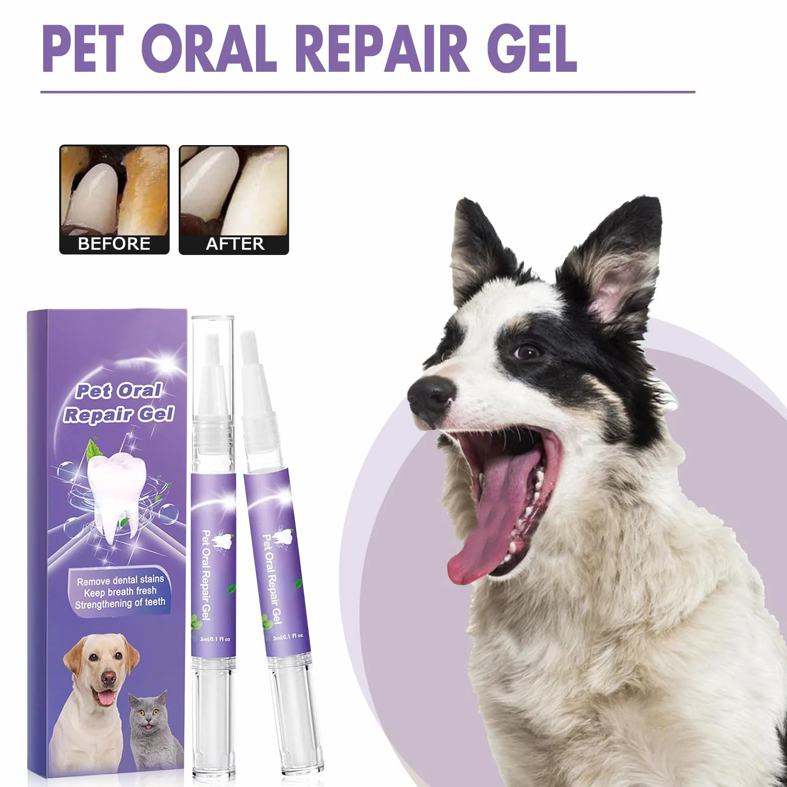 Gel De Réparation Buccale pour Animaux De Compagnie Rafraîchisseur D'haleine Chien Chat