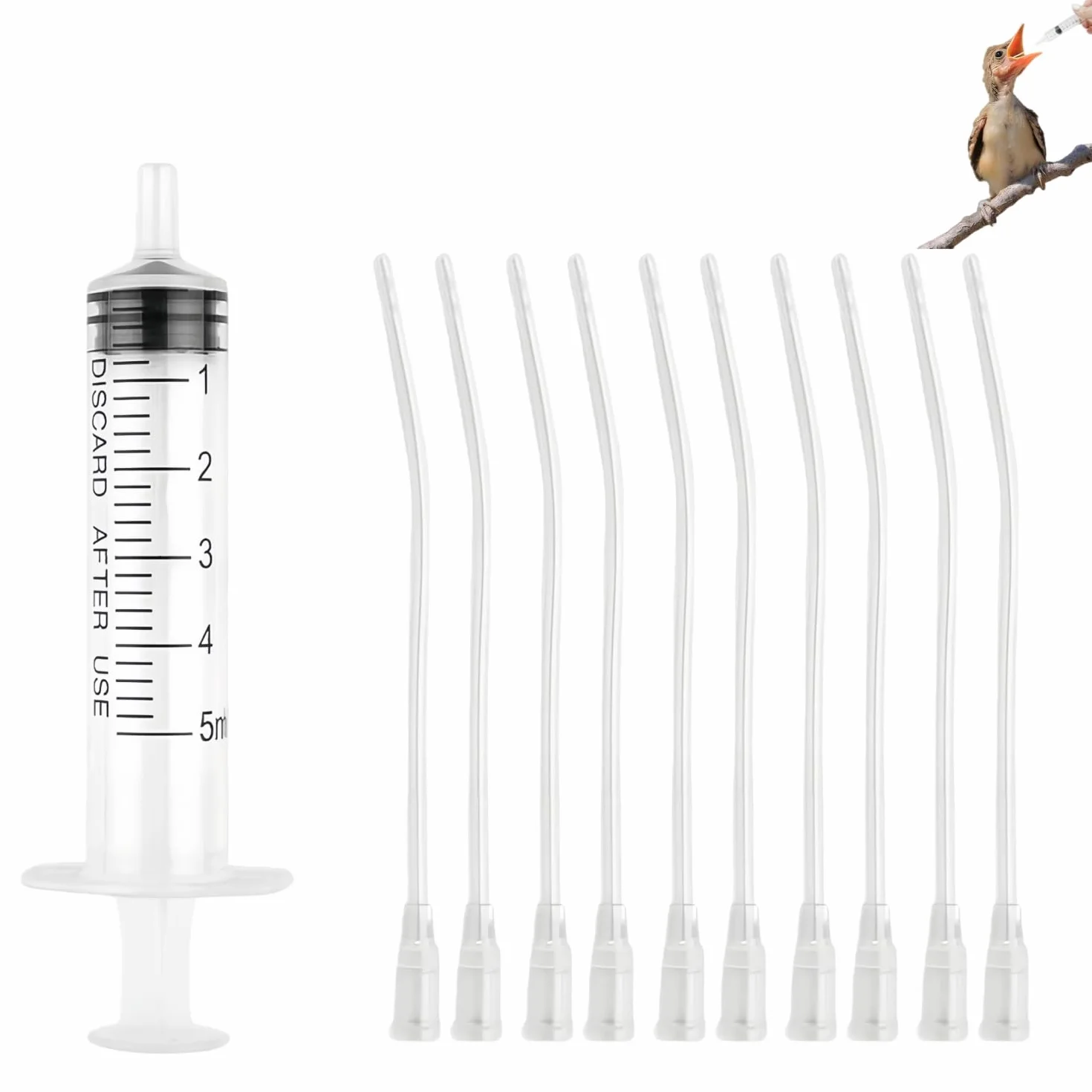 Bébé Oiseau Seringue Alimentation 5 ML Accessoires Pigeons Tortue Colombe Perruches