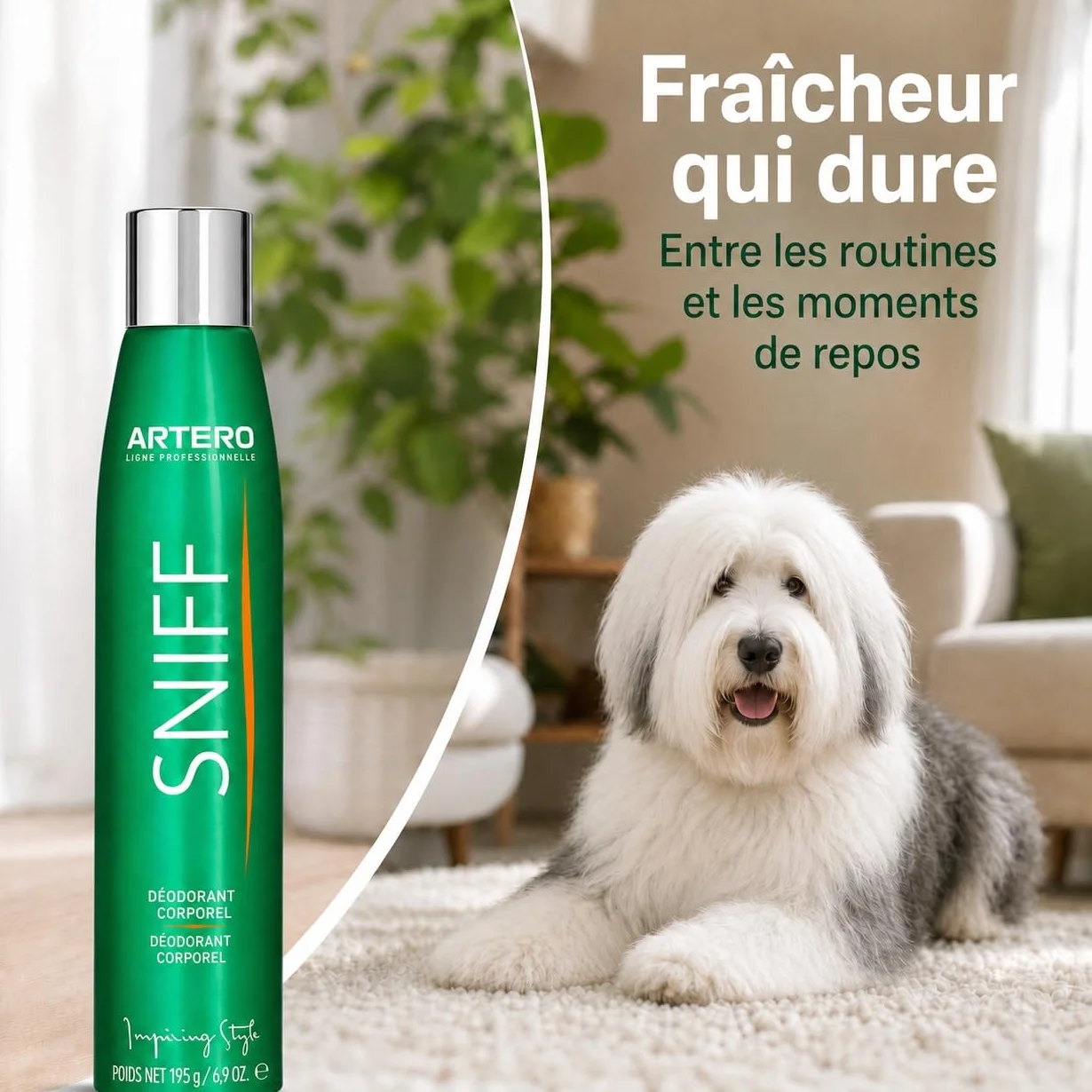 ARTERO Sniff Désodorisant pour Chiens 300ml - Élimine Mauvaises Odeurs, Spray Corps Longue Durée, Vegan sans Parabènes