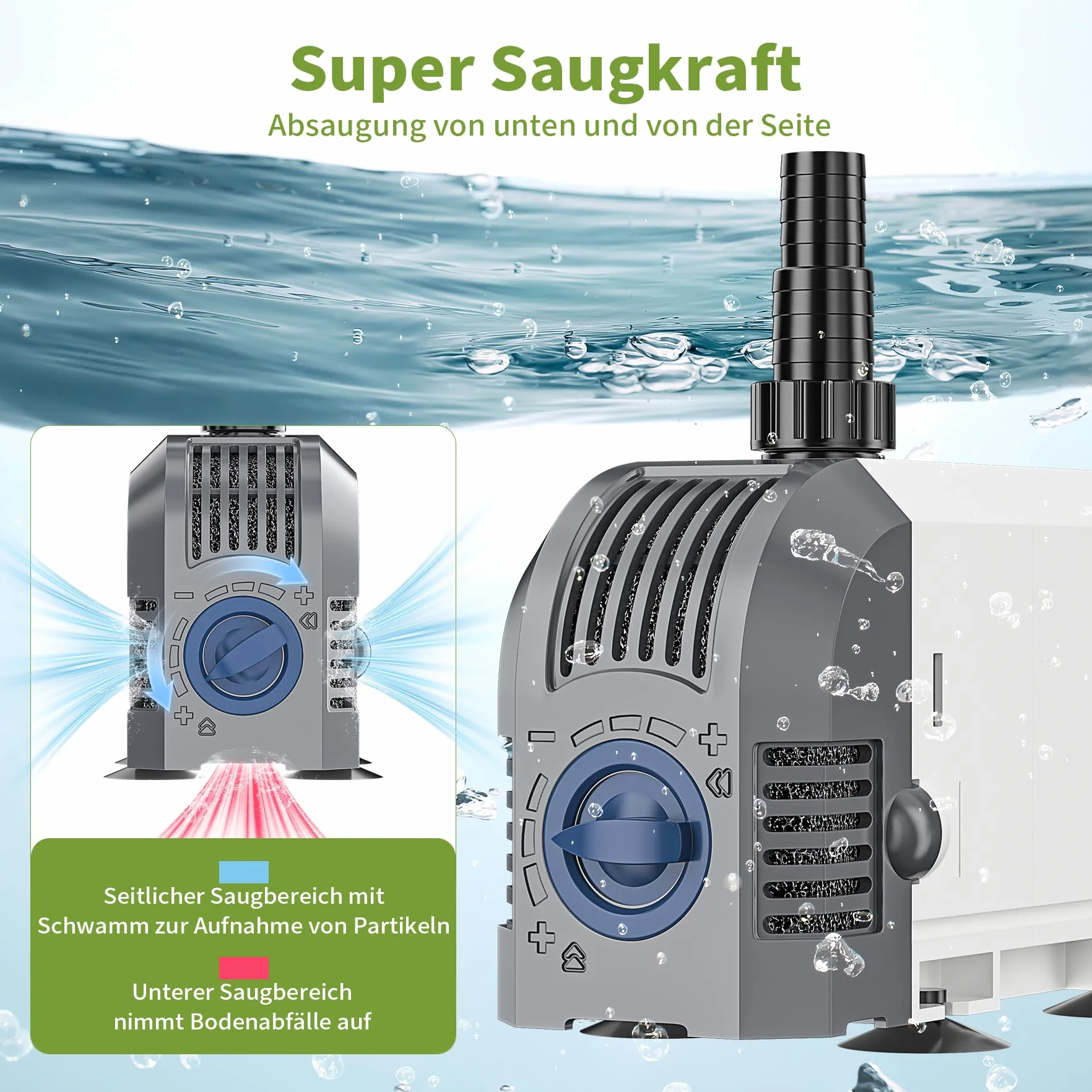 Pompe Submersible 2500L/h 45W Forever Speed pour Aquarium Jardin Fontaine