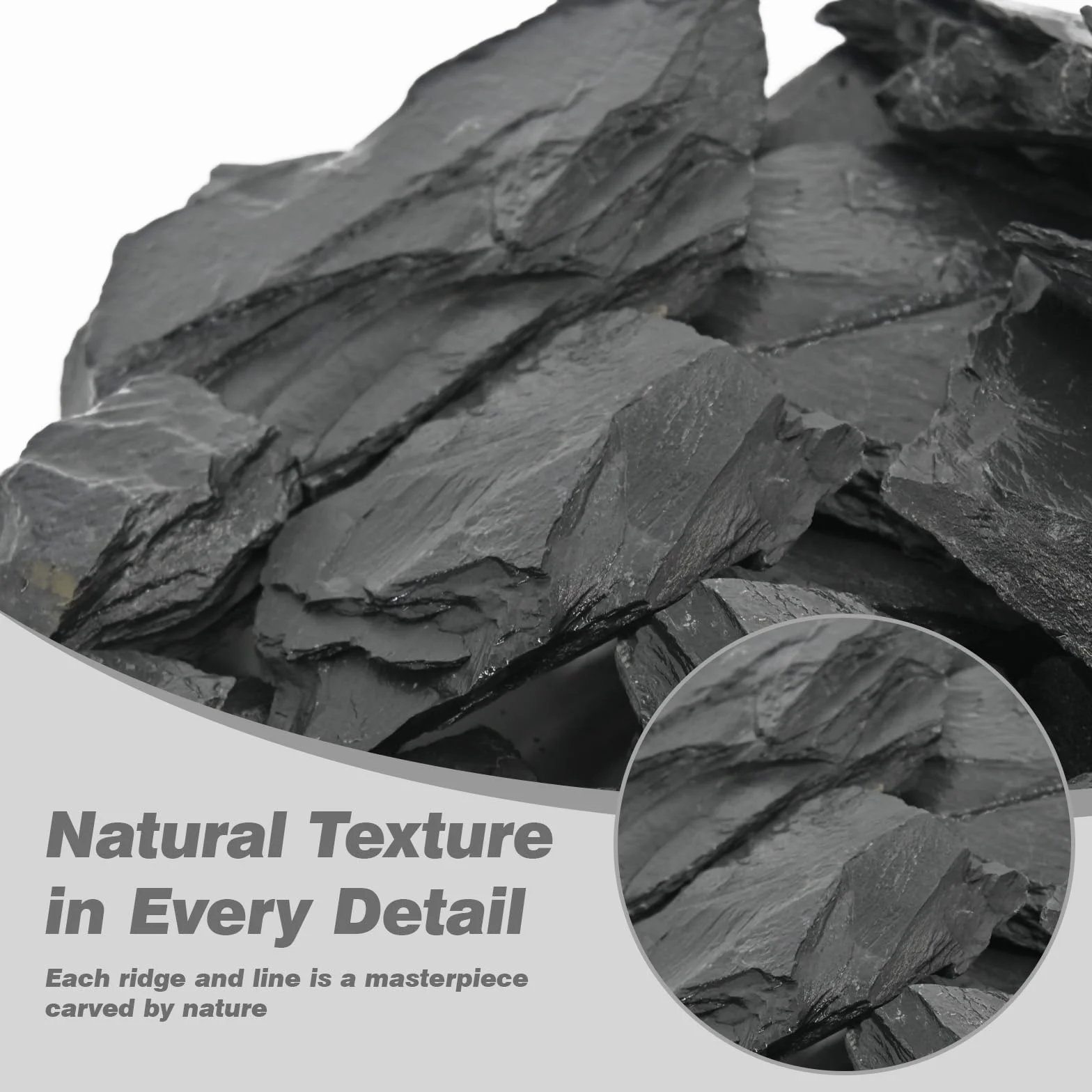 Unocho Pierres d’Aquarium Naturelle Ardoise 2,25kg pour aquascaping Reptiles Terrariums (5-10cm)