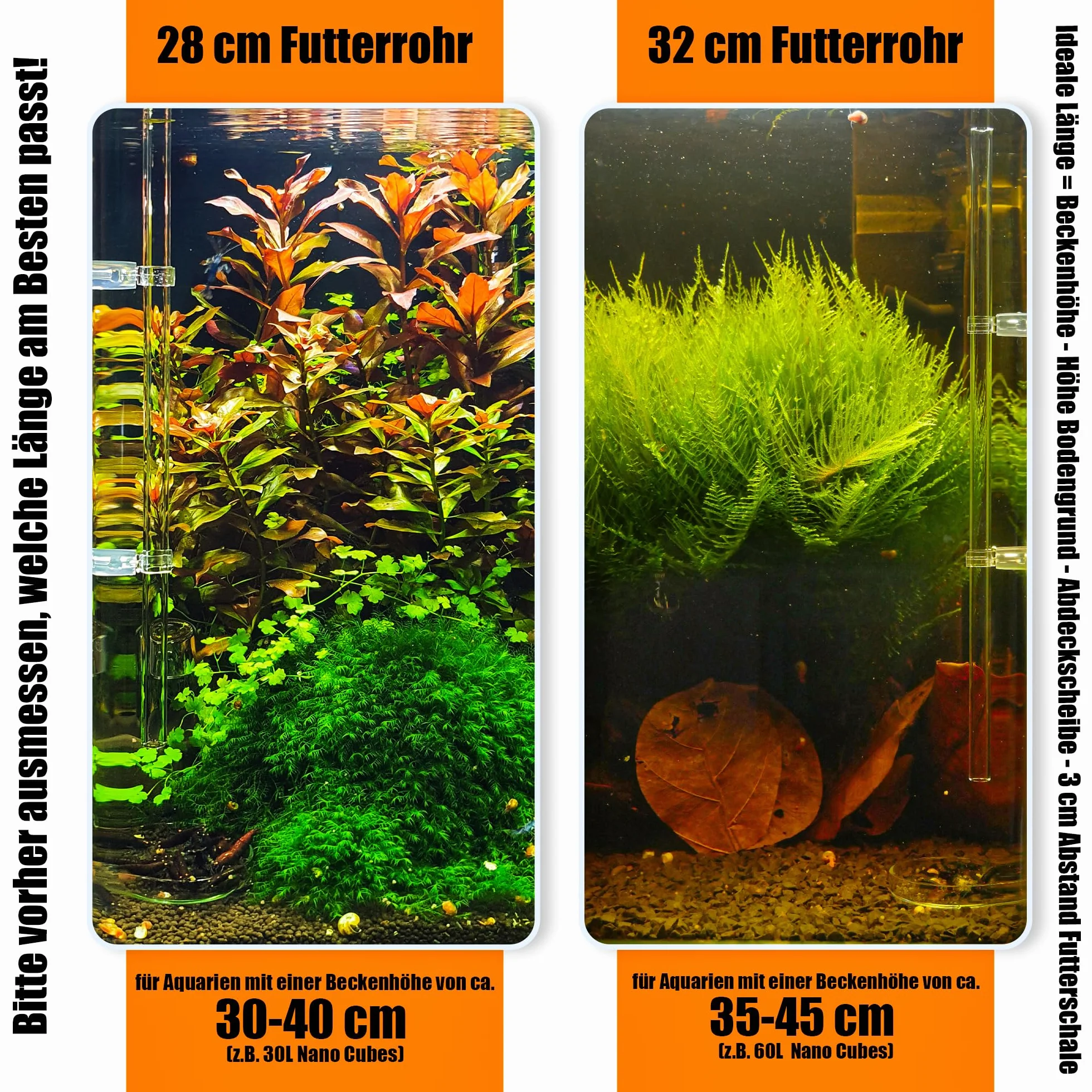 Tube d'alimentation en verre de laboratoire 28 cm – Fabriqué en Allemagne – Mangeoire pour crevettes – Verre incassable