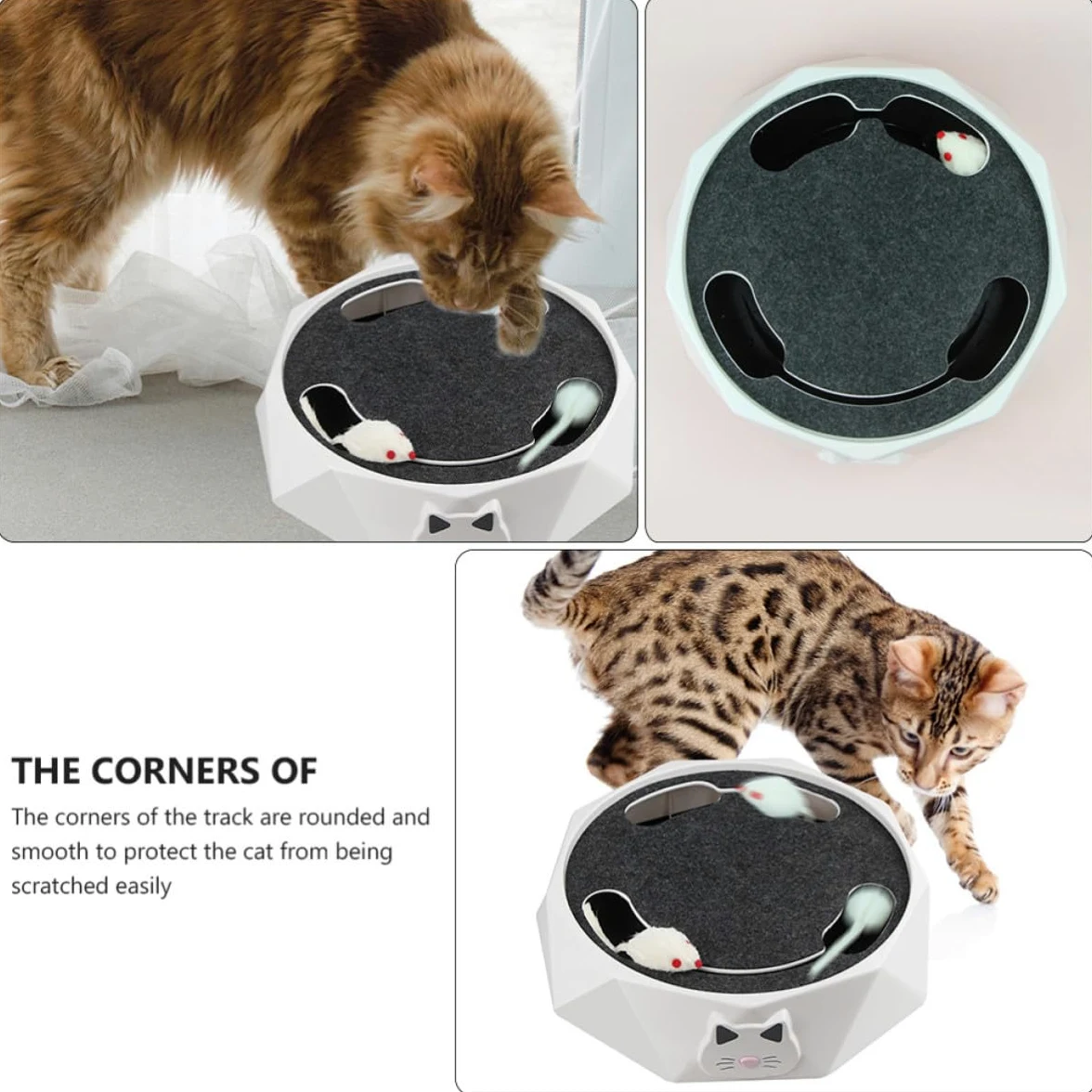 Alipis Électrique pour Chaton Souris Blanche Simulant L'expérience de Chasse et Mouvement de Fouissage, Interactif en Abs pour Exercice Intérieur