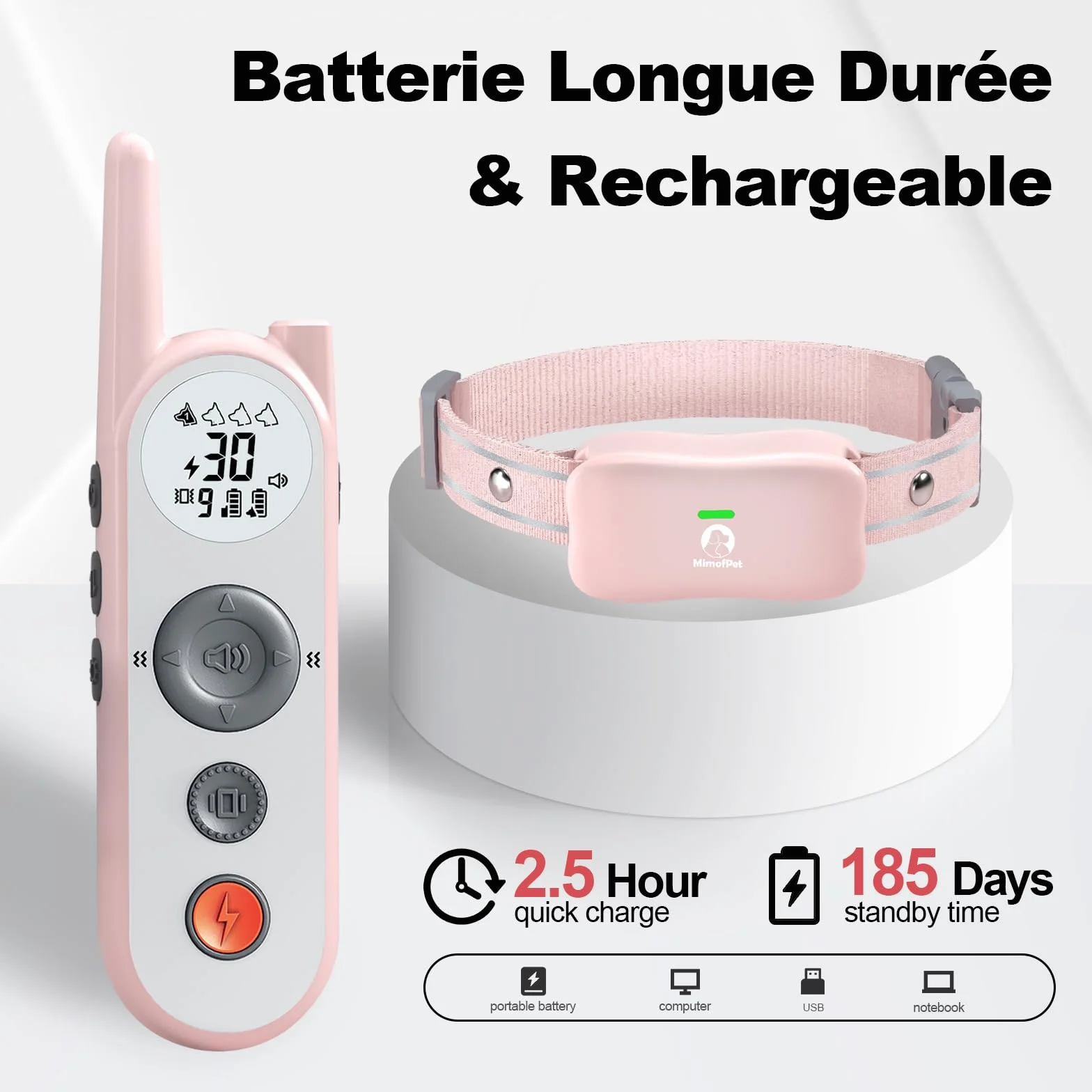 Clôture Électronique pour Chien 8M à 1050M Ajustable Étanche Collier Dressage Grandes Races