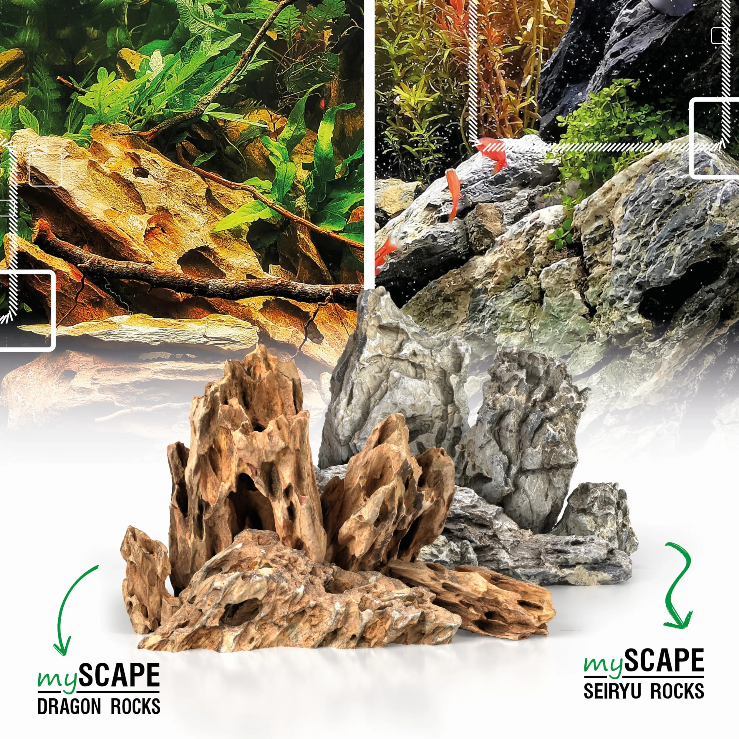 ARKA mySCAPE-Rocks Seiryu Pierres Naturelles d'aquascaping pour Aquariums d'Eau Douce et Terrariums