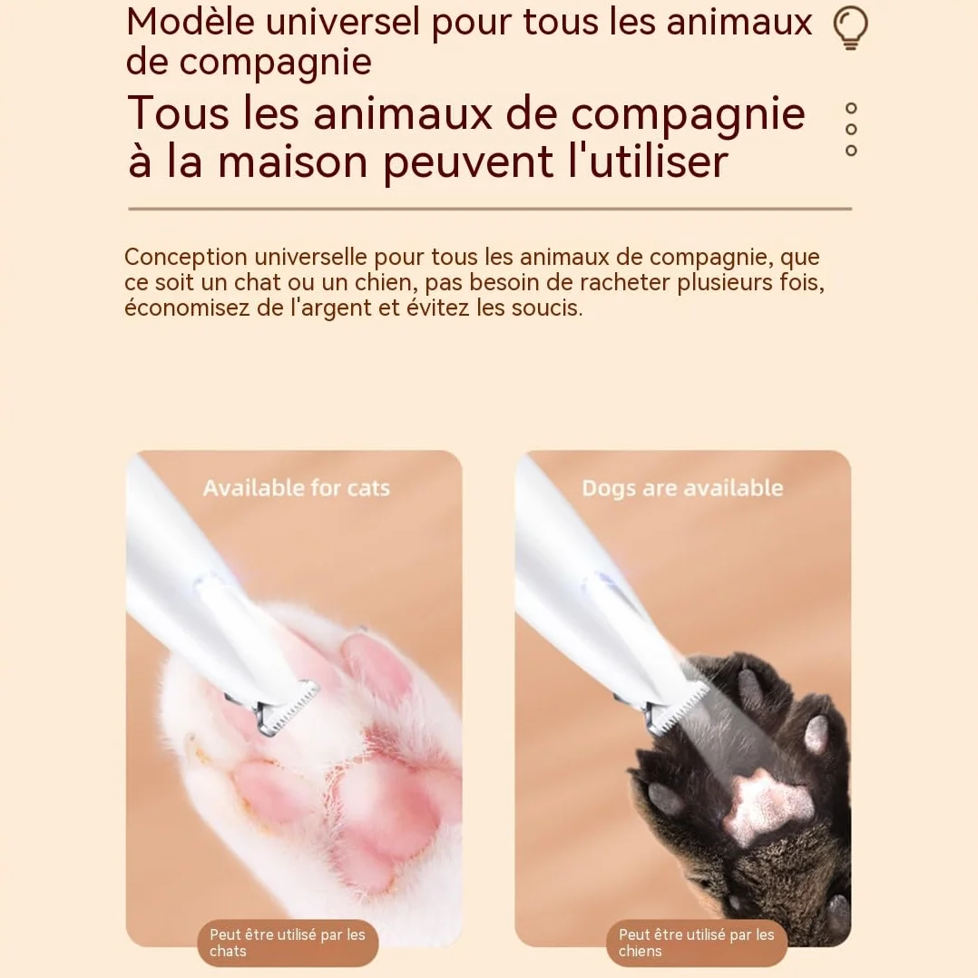 Tondeuse Silencieuse pour Chats Hypoallergénique Rechargeable Sans Fil Professionnelle