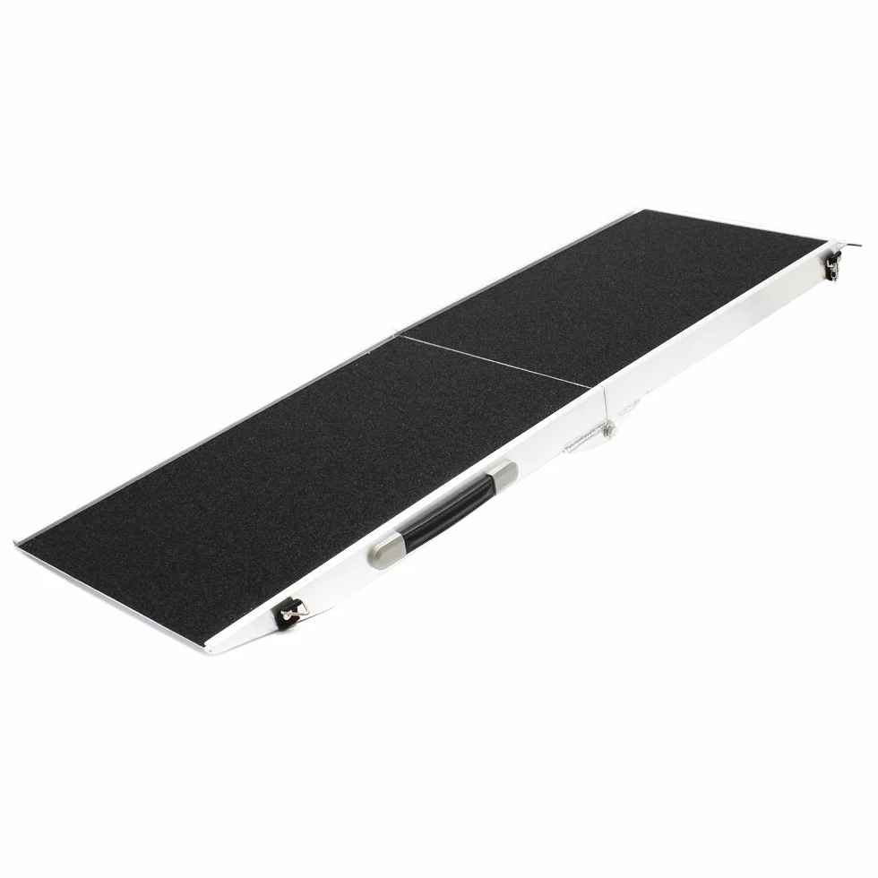 Wiltec Rampe d'accès pour Chien et Animaux – 1220 x 380 x 60 mm – capacité 115 kg – Une Fois Pliable – en Aluminium – avec Surface antidérapante Embarquement Voiture