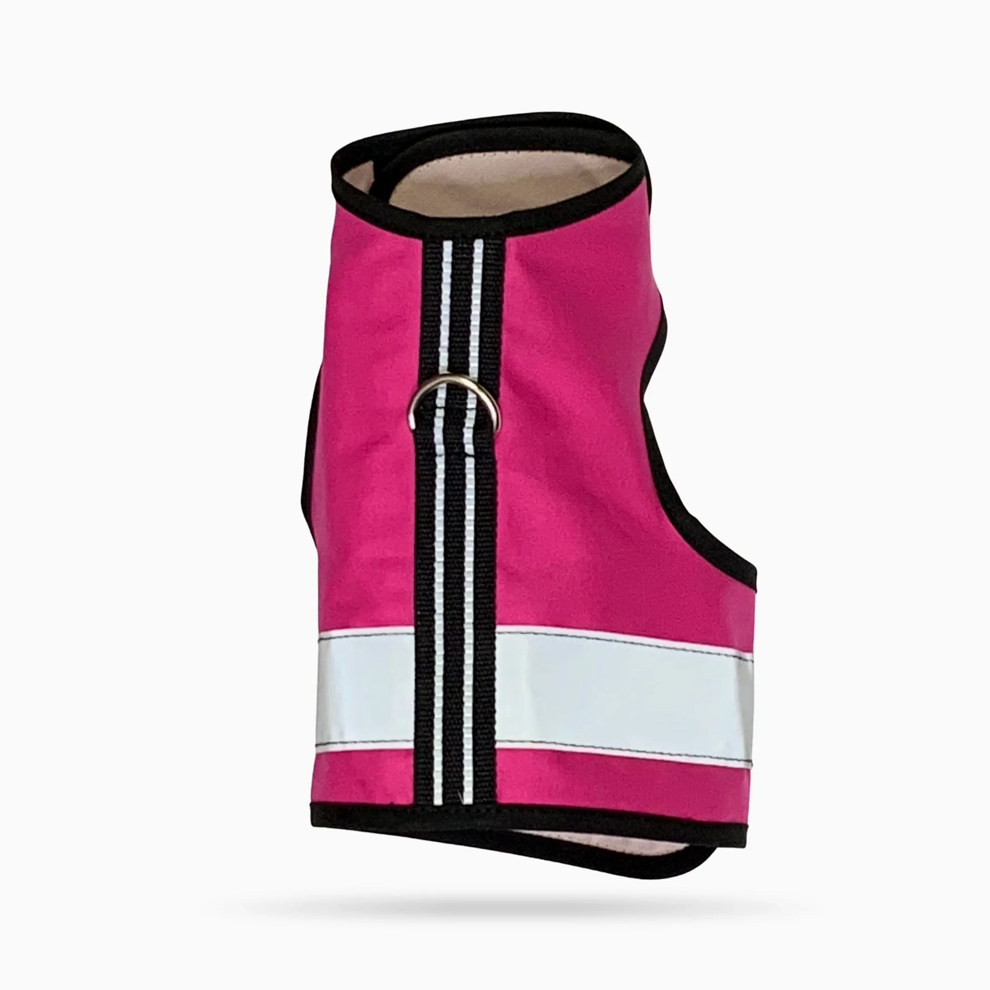 Kitty Holster Harnais réfléchissant pour chat, gilet haute visibilité de jour et de nuit pour la promenade et les voyages, coton respirant et lavable, M à L, rose (Flamingo Pink)