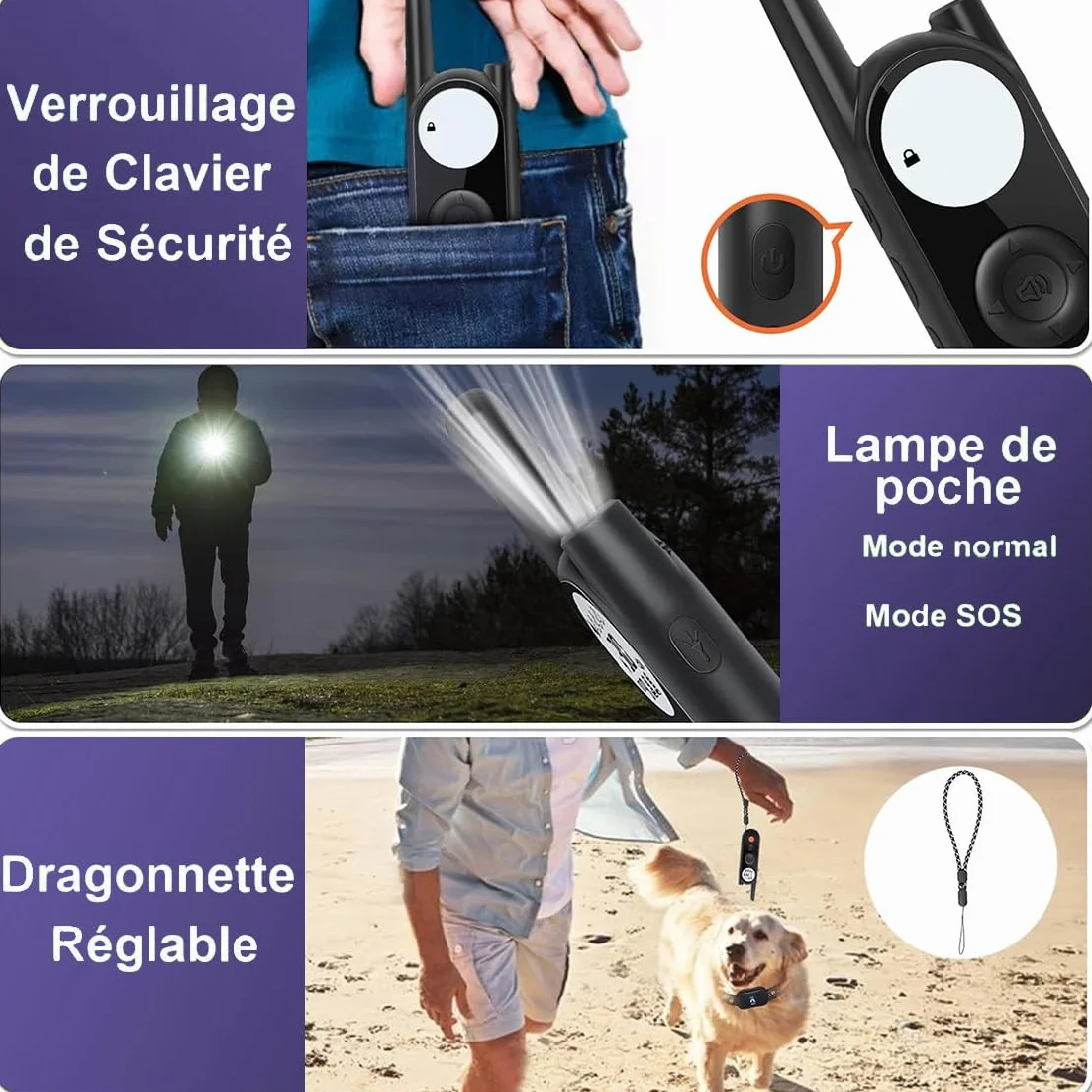 Clôture Électronique pour Chien 8M-1050M Ajustable avec Télécommande de Dressage Résistant à l'Eau Collier