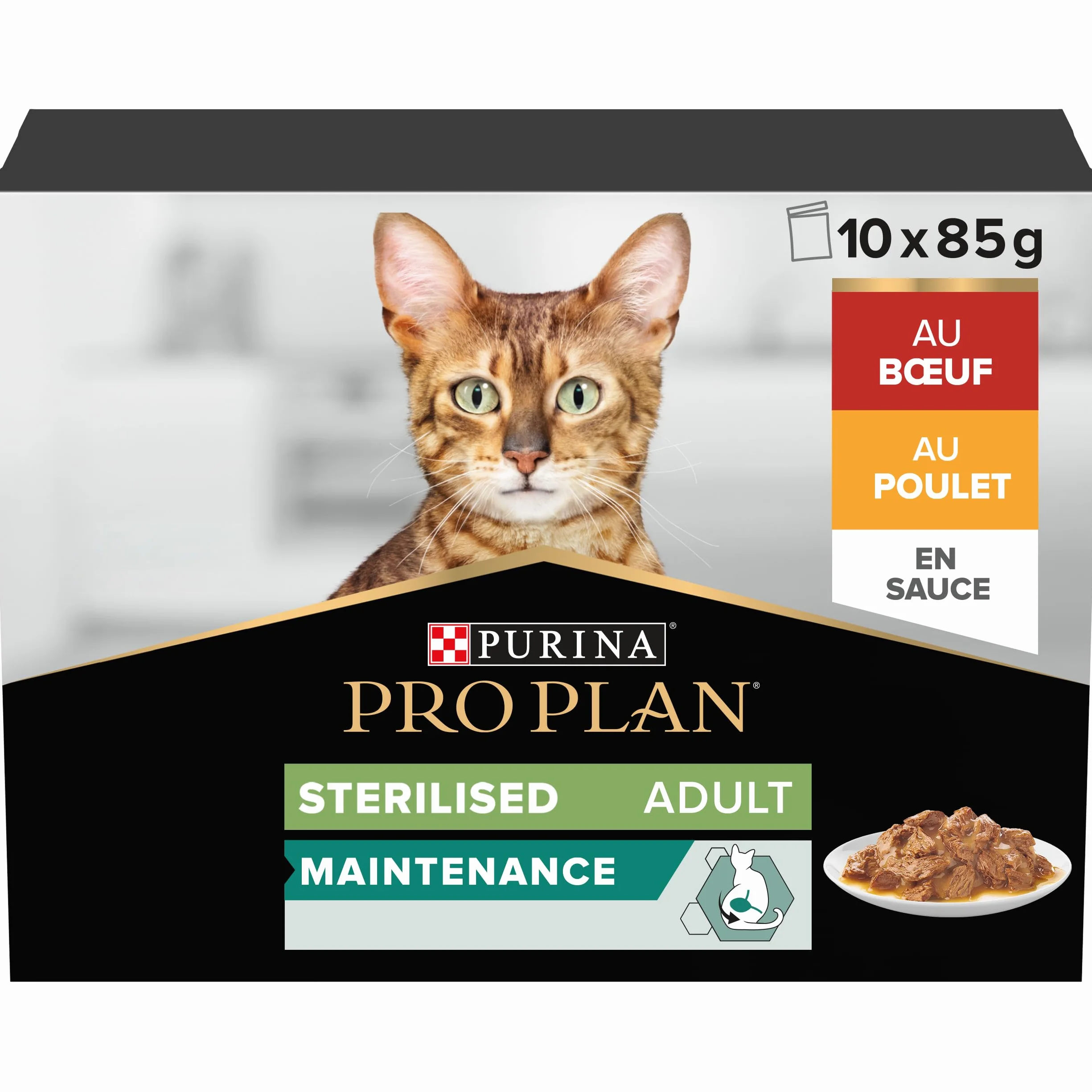 Pro Plan Adulte Stérilisé Boeuf Poulet 10x85g
