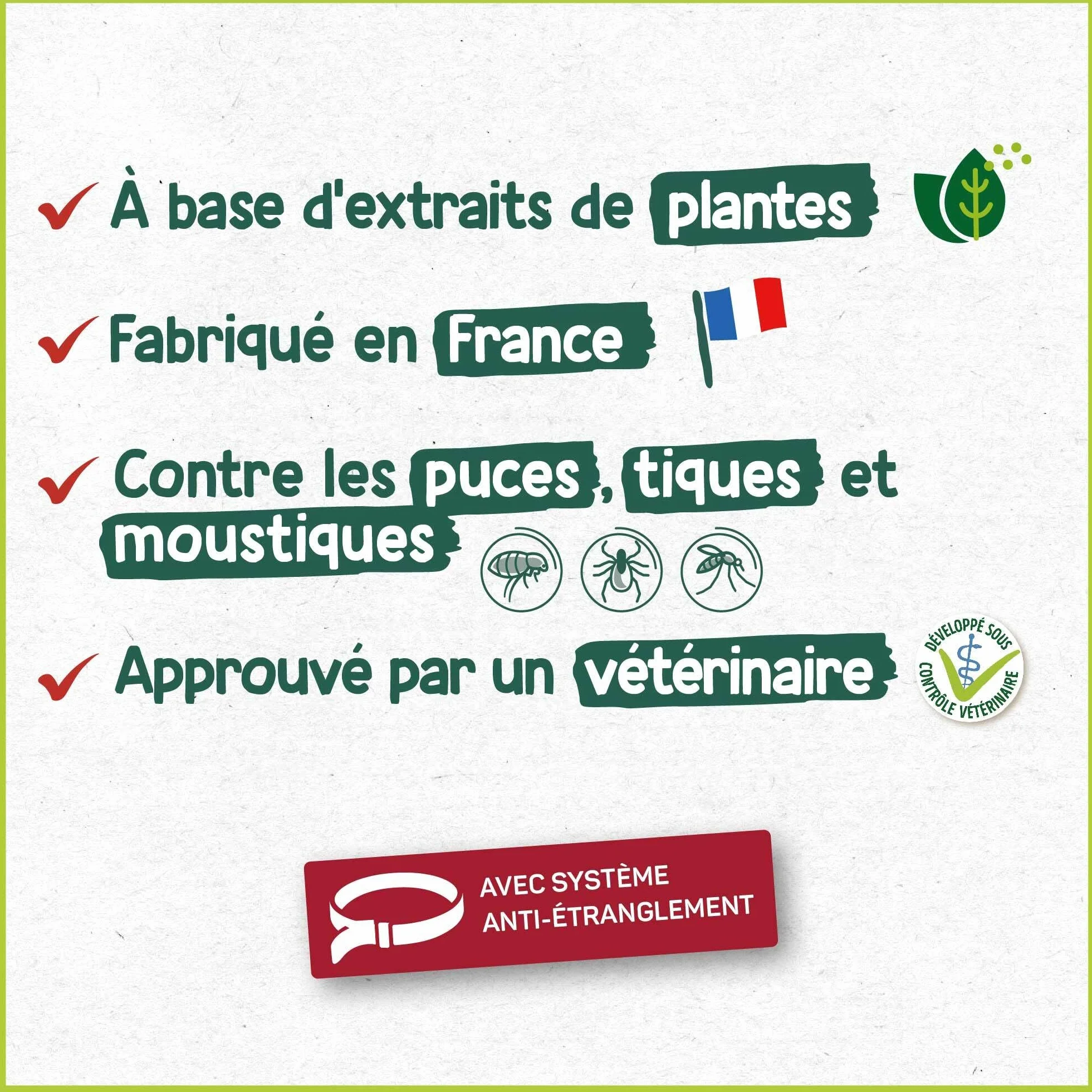 Collier Anti Puces pour Chien et Chiot Moins de 10 kg – Taille 35 cm – 4 Mois Protection Antiparasitaire – Fabriqué en France