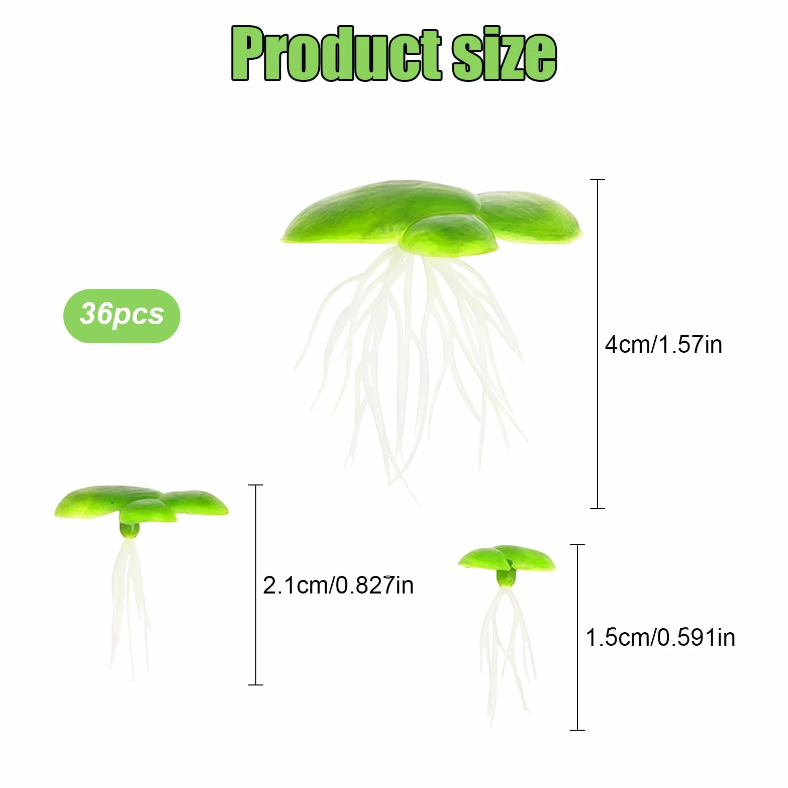 Lot de 2 paquets de 36 lentilles d'eau - Mini étang - Plantes flottantes - Décoration d'aquarium