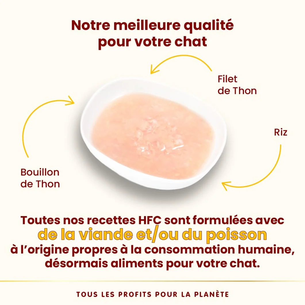 Almo Nature HFC Hydration Help Aliment Humide pour Chats Bouillon de Thon et Filet de Thon sans Gluten Monoprotéique 50g Pack de 24 1,2 kg
