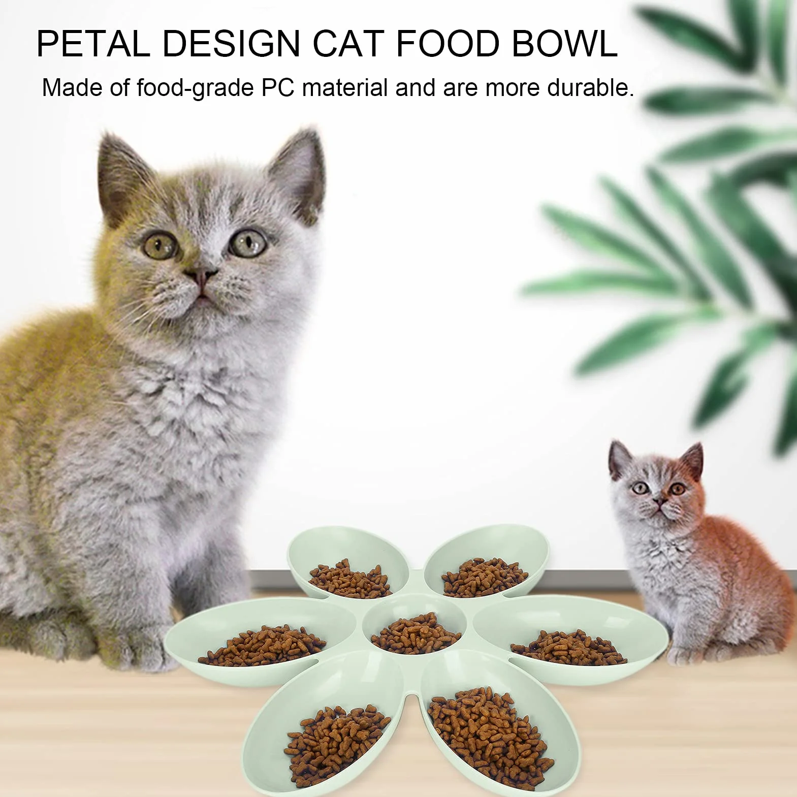 Pssopp Bol pour Chats en Forme de Pétales de Fleurs Mangeoire Multi-Chats