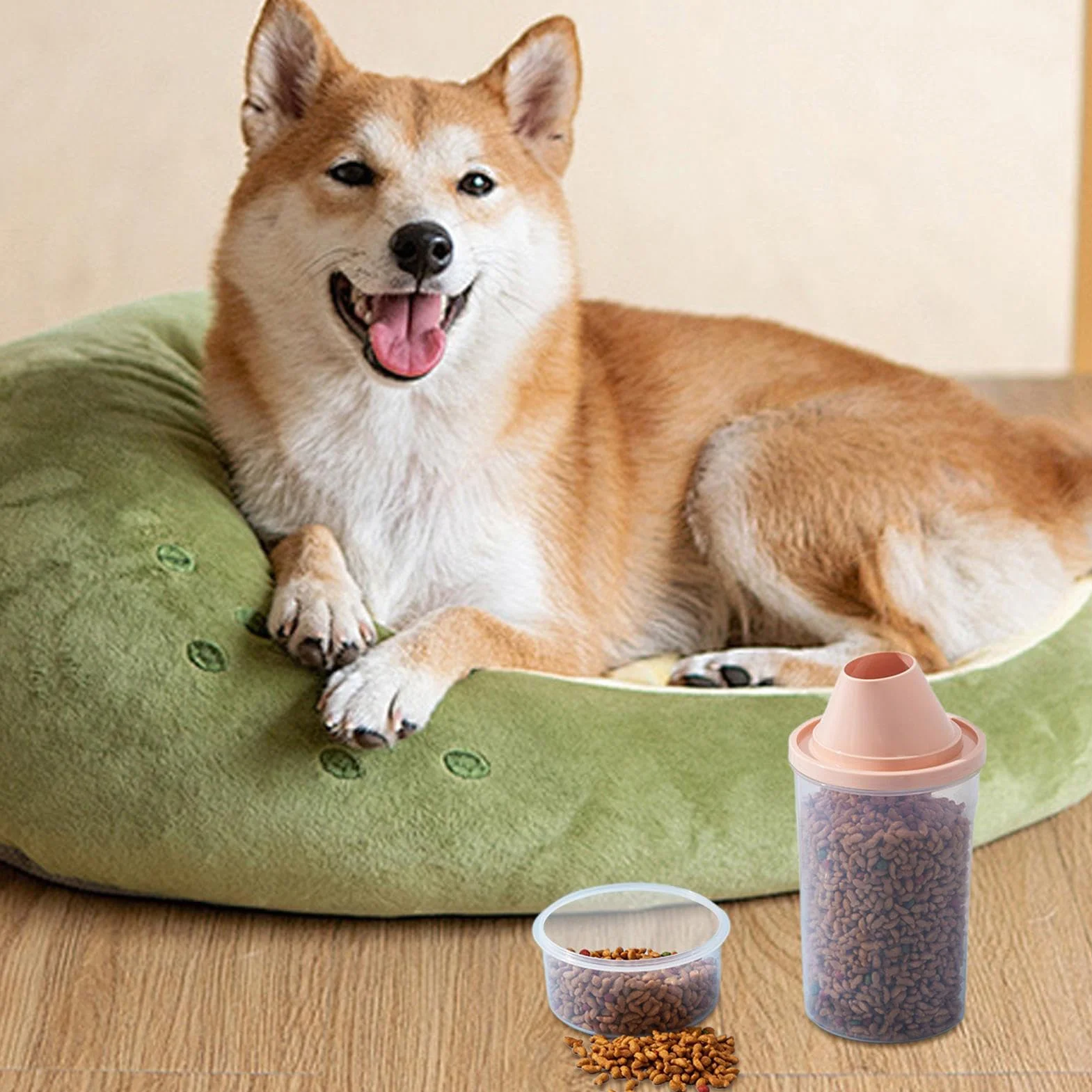 Distributeur De Nourriture Pour Chien – Grande Mangeoire Transparente, Stockage D'alimentation Pour Animaux De Compagnie, Support De Croquettes Sèches, Fourniture De Repas De Voyage, Conception De Pot
