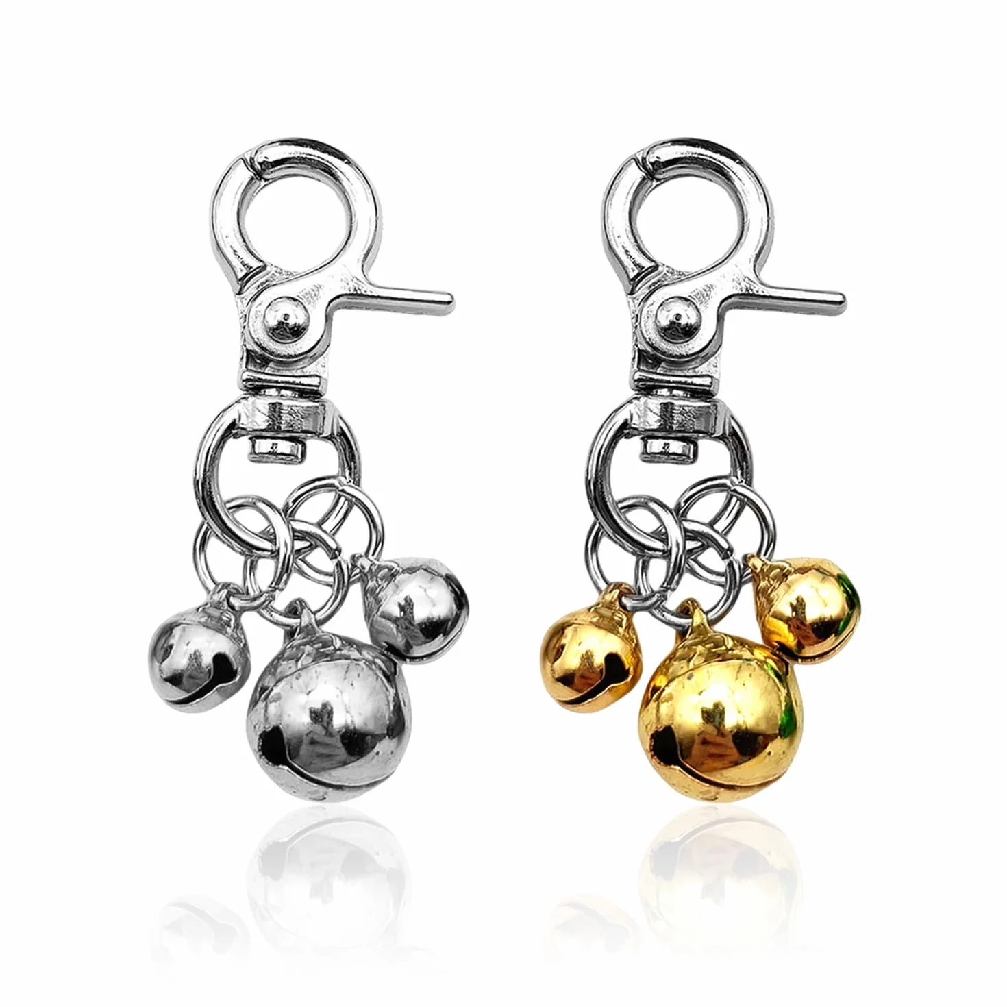 Pendentifs de Cloche pour Chat, Argent, Or - 2 Morceaux