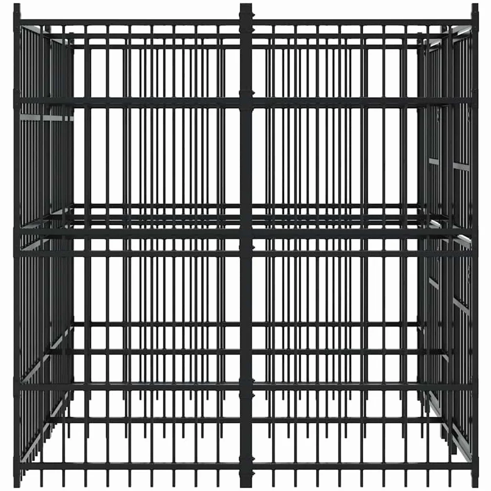 VidaXL Chenil d'Extérieur pour Chiens Acier 3,69 m² Cage Niche