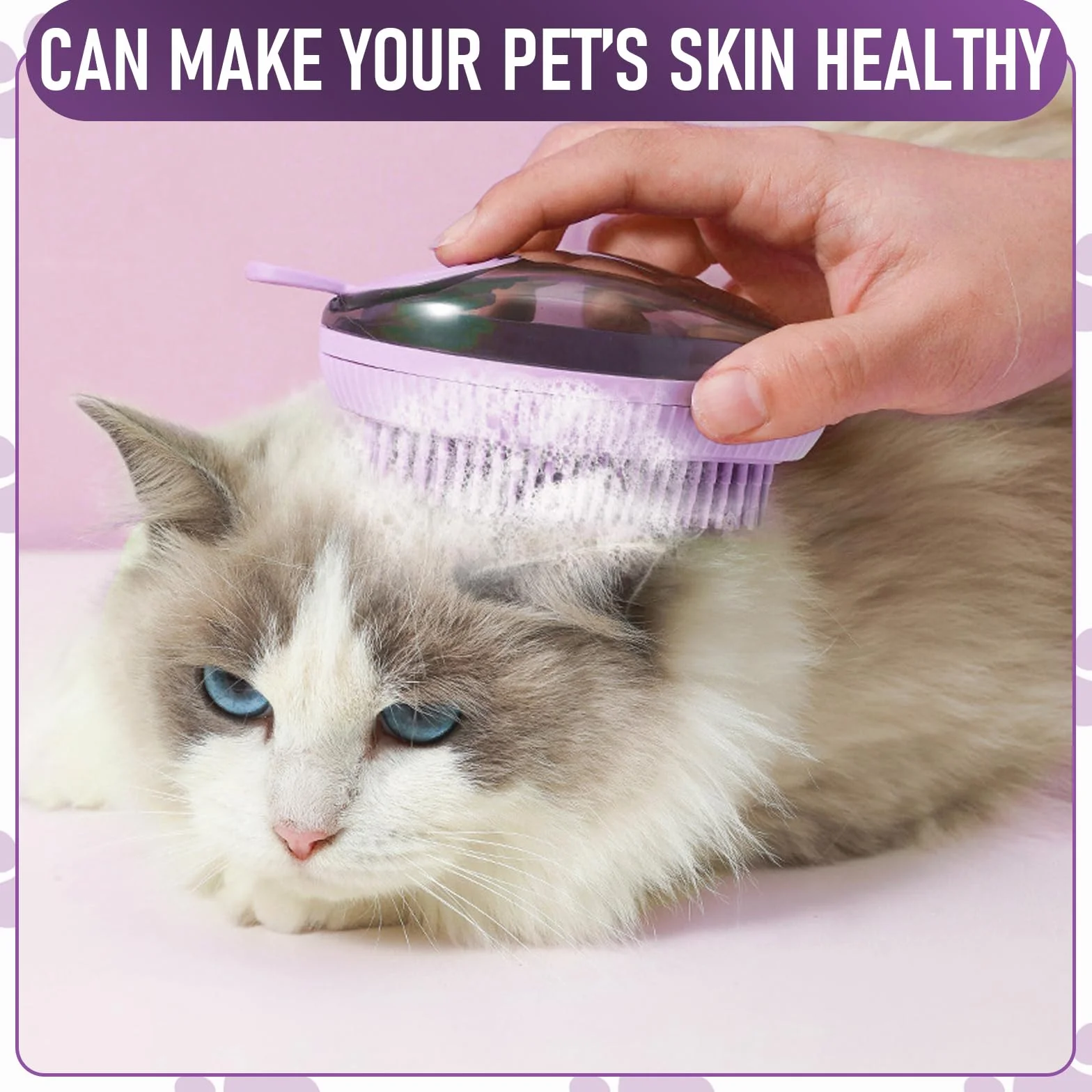 Brosse de Bain en Silicone pour Animaux de Compagnie avec Réservoir et Distributeur d'Eau et Shampoing