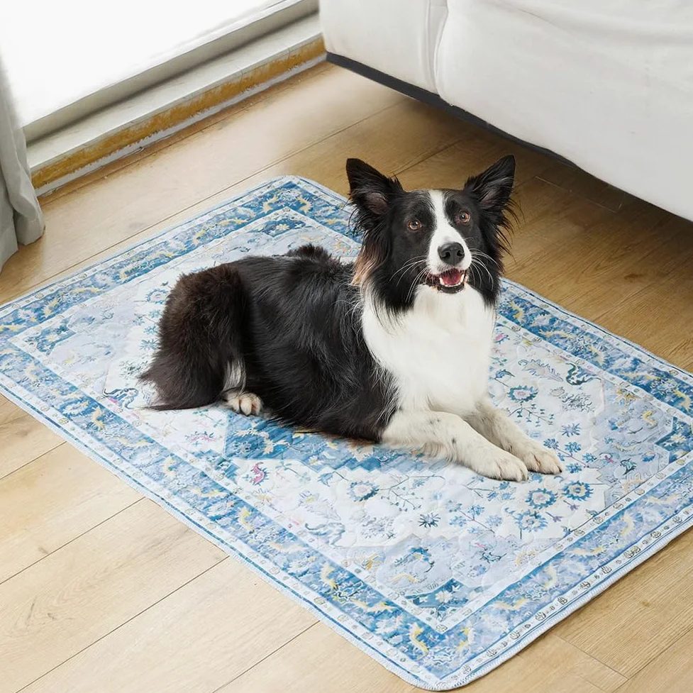 Lot de 2 tapis hygiéniques lavables pour chiens, tapis d'entraînement réutilisables pour chiot, 121,9 x 81,3 cm, super absorbants, imperméables, tapis de propreté antidérapants, tapis de litière pour