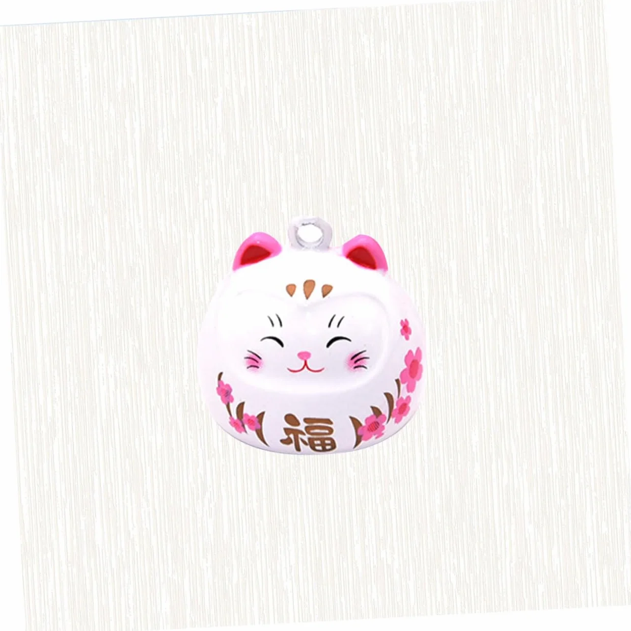 Pendentif Cloche Japonaise Cuivre Chat Décor Porte-clés Accessoire Suspendu DIY Blanc