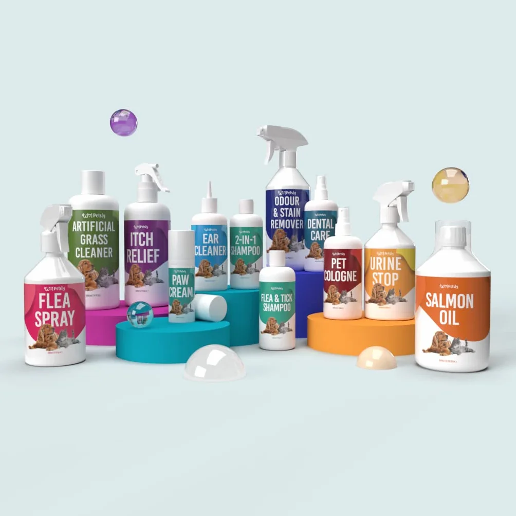Petsly® Shampoing Anti Puces Chien Chat Chevaux -500ml- Élimine Puces & Tiques - pH Équilibré Peau Sensible, Nettoie, Apaise & Protège - Aloe Vera, Géraniol, Thé Vert, Camomile - Fabriqué en Allemagne
