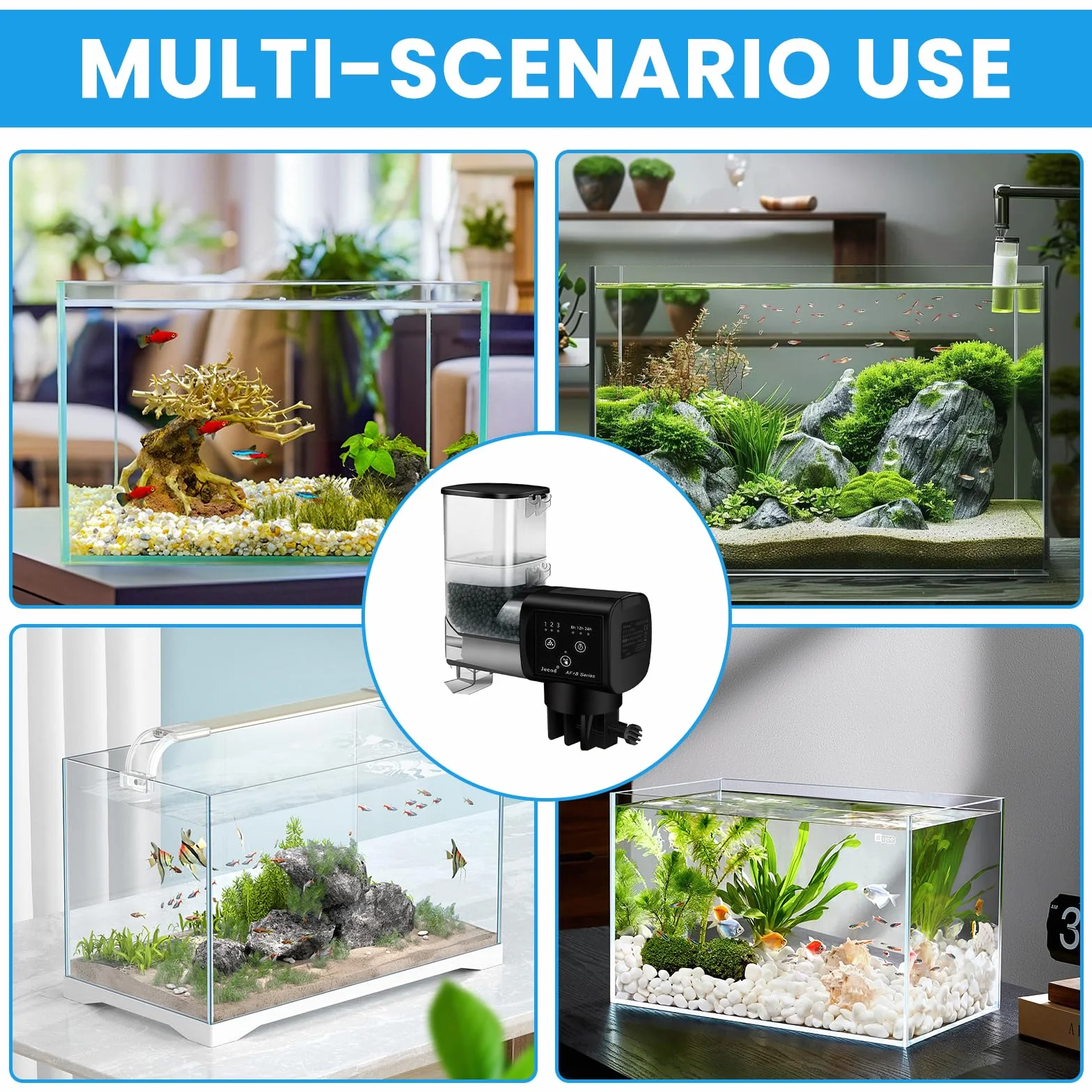 Distributeur automatique de nourriture pour aquarium Sporgo 250 ml réglable
