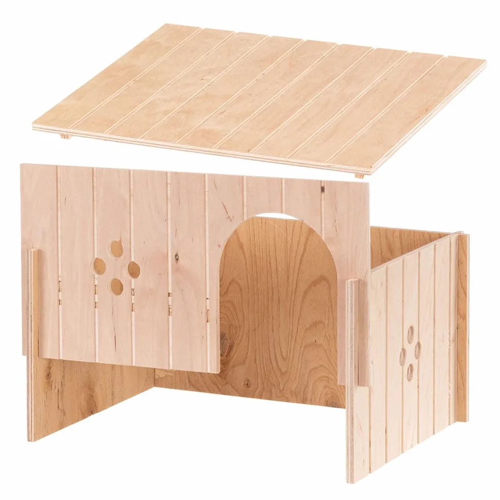 Ferplast Maison en Bois pour Lapins Cochons d'Inde Hamsters Sin 4647 FSC 37x27,7xH20 cm Taille XL