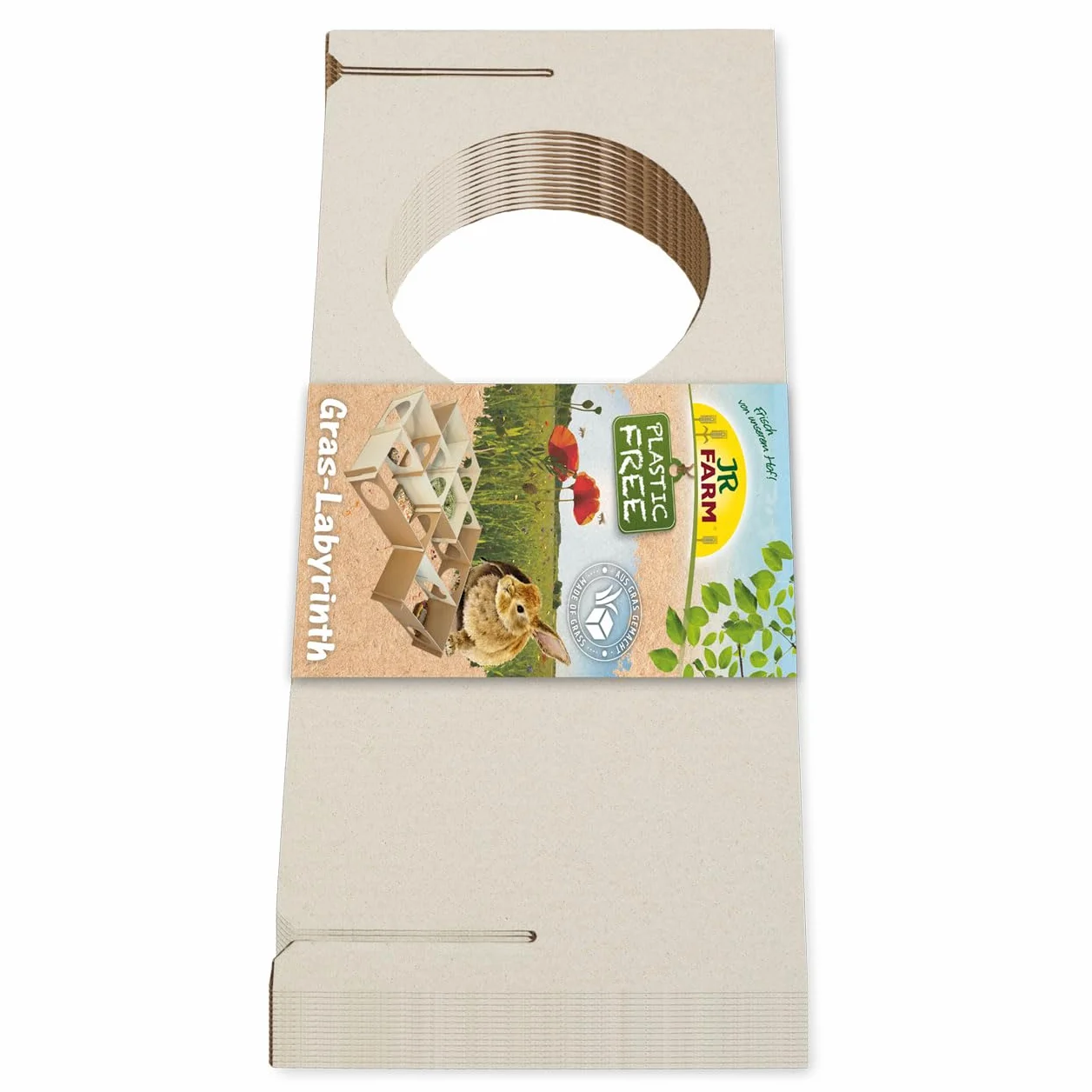 JR Farm PlasticFree Labyrinthe d'herbe pour Lapin, 14 Panneaux, 26 x 58 cm, Ouverture de 18 cm, 0,624 kg
