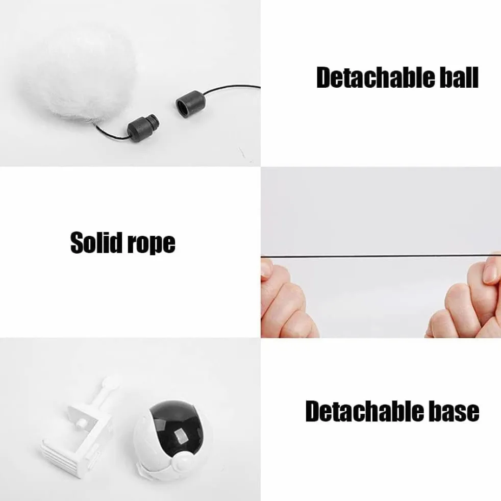Jouet pour chat interactif GANDUNQIjouet pour chat | jouet de levage Yo-Yo | ballon rotatif électrique à levage automatique | jouets drôles pour animaux de compagnie | rose/blanc (sans batterie)-white