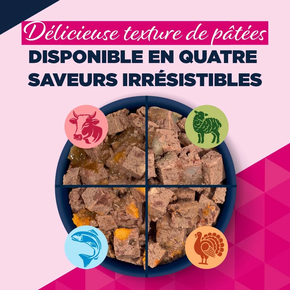 EUKANUBA Life Care Aliment Humide Chien Adulte 1-7 Ans Toutes Races, Pâtée Riche en Bœuf & Courges, Oméga-3, Calcium, 6x400g
