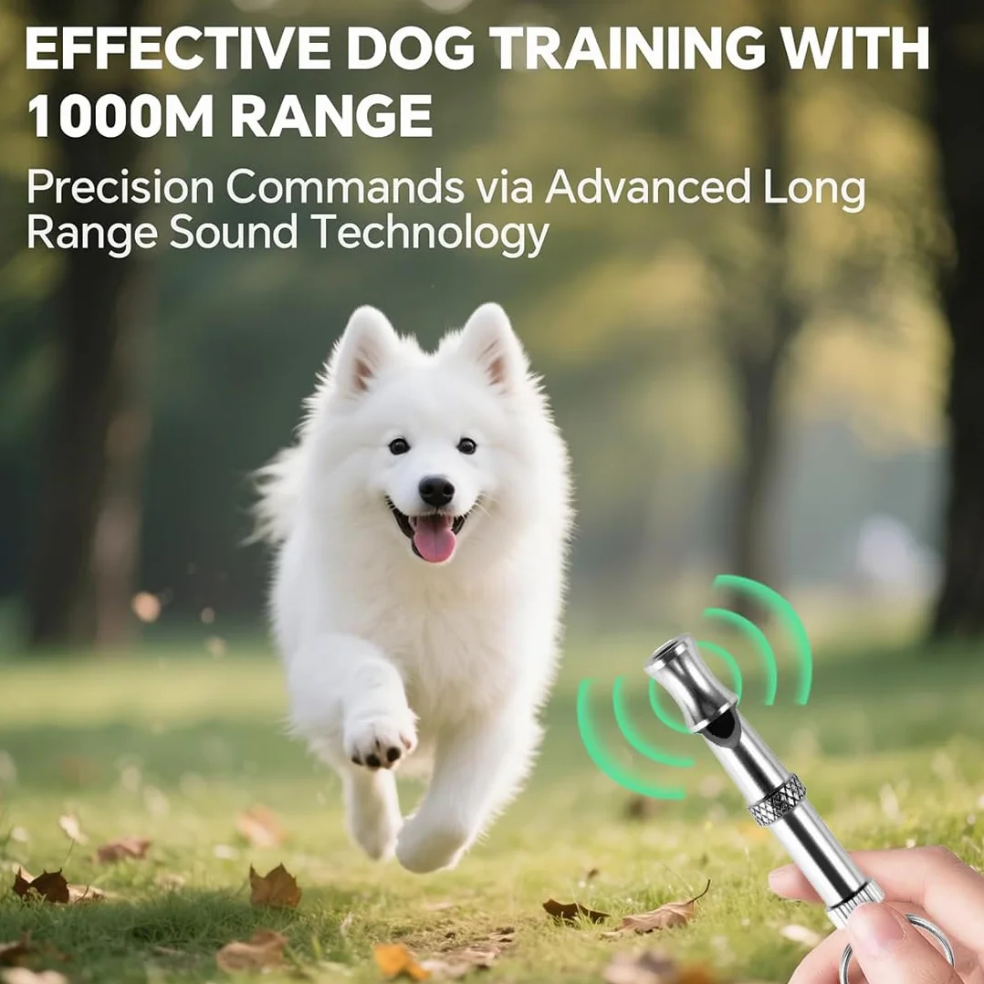 Sifflet pour Chien en Acier Inoxydable à fréquence réglable, Sifflet à ultrasons Professionnel pour l'entraînement et contrôle des aboiements