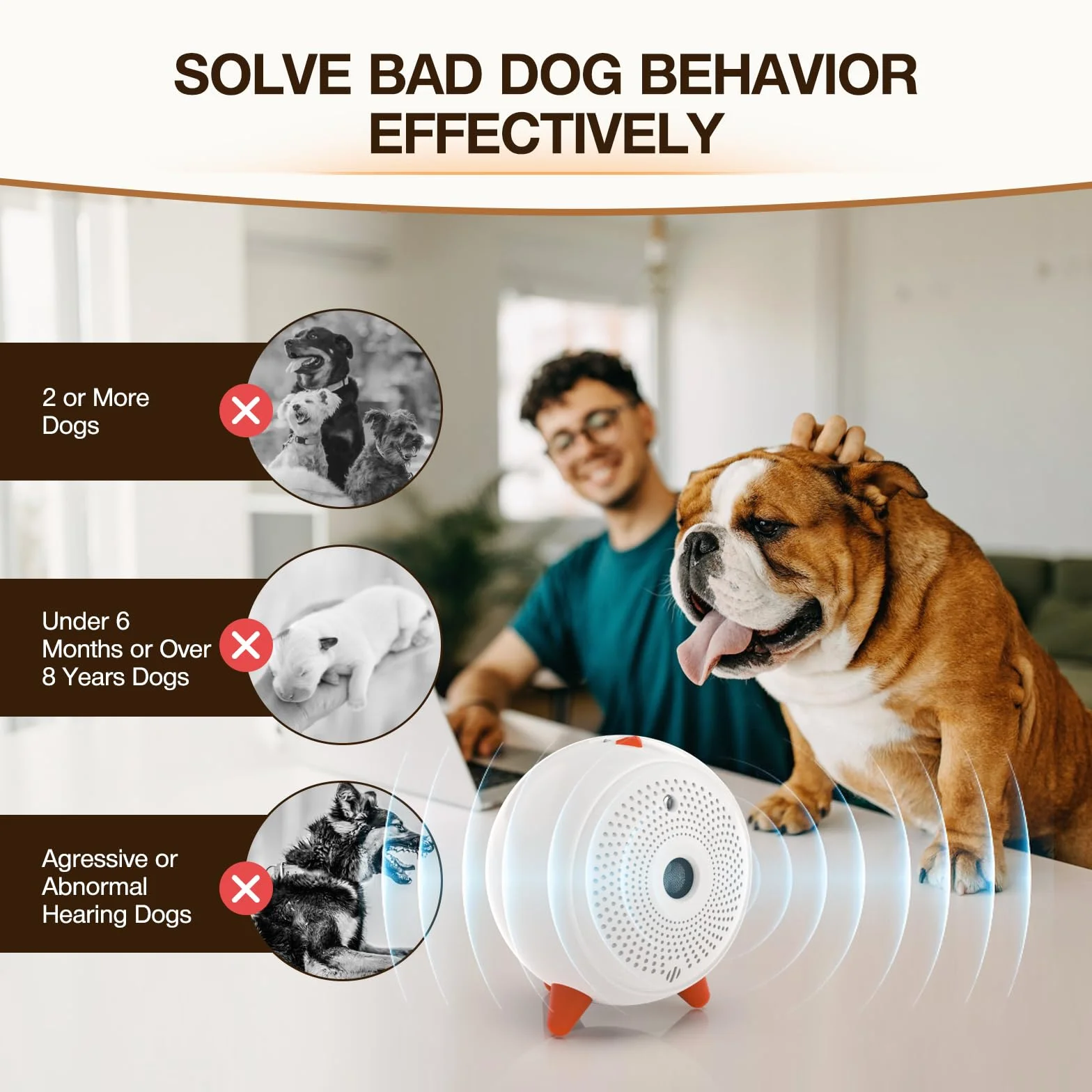 Anti Aboiement Chien Ultrason Automatique Boitier Rechargeable étanche 33ft