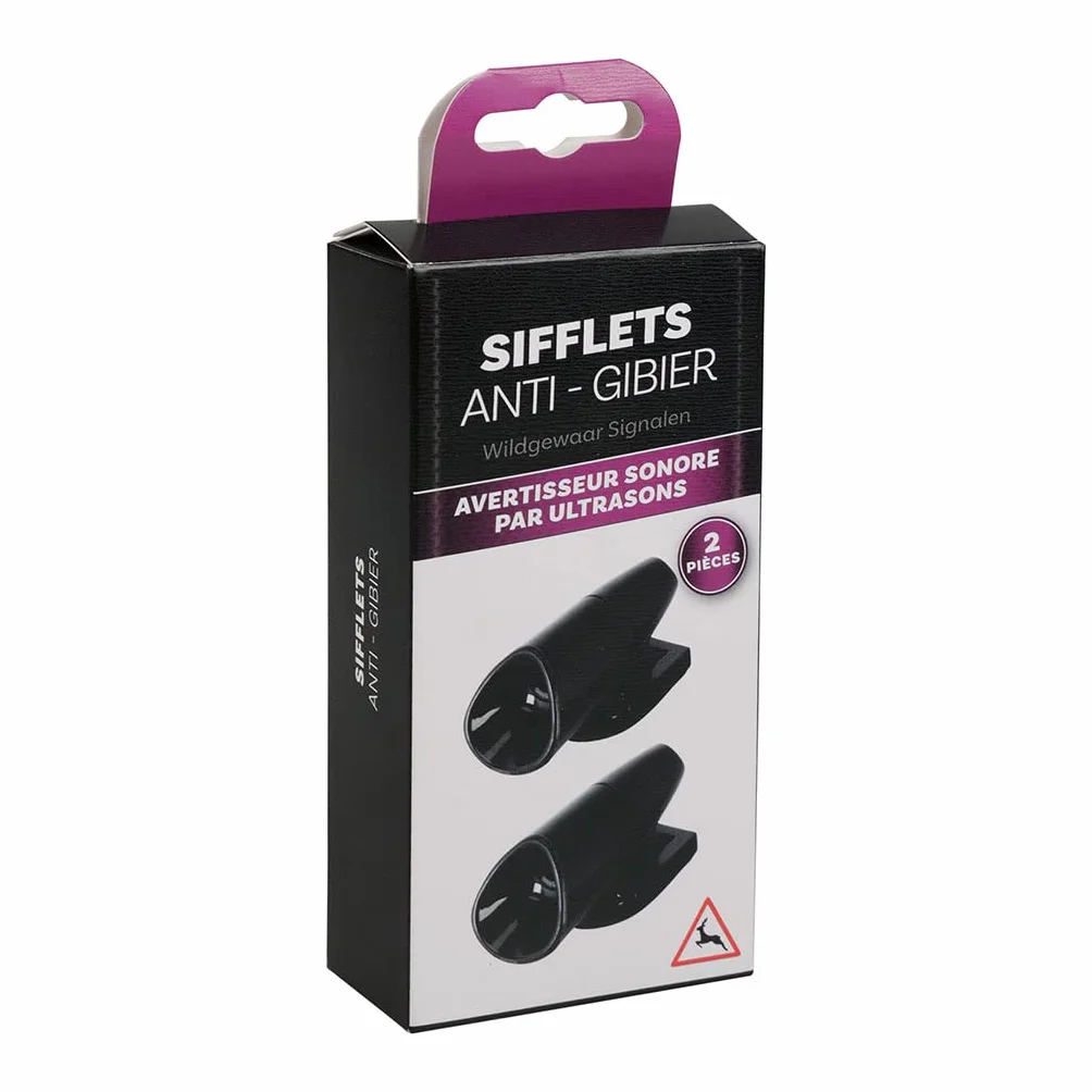 SIFFLET ANTI GIBIER X 2, Noir, 57 x 28 x 23 mm