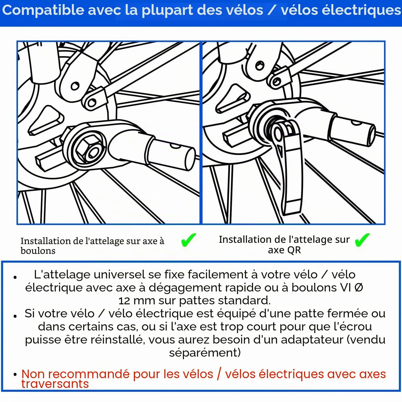 DOGGYHUT Remorque de vélo pliable pour chien 23 kg