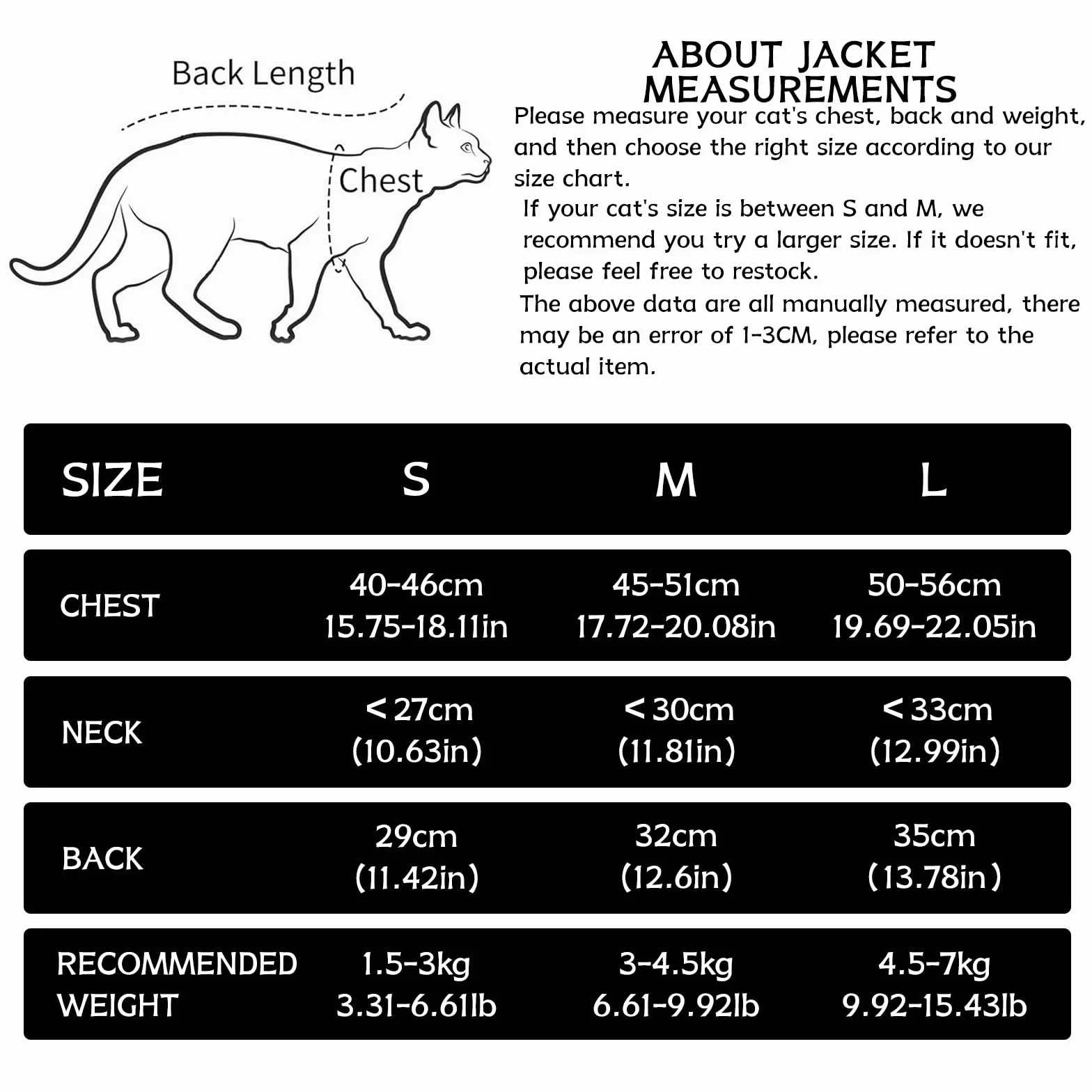 Manteau d'hiver pour Chat Coupe-Vent Chaud Pull-Over Gris S