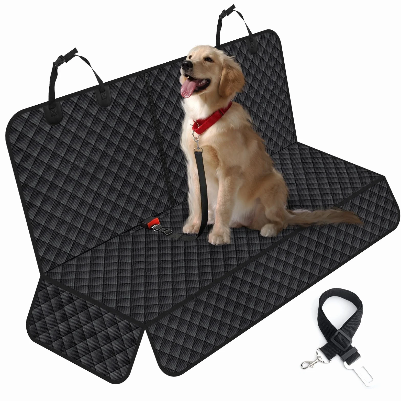 Housse de siège de voiture pour chien VAGCARS, imperméable, résistante aux rayures, avec 1 laisse élastique pour chien, 135x118 cm, Housse universelle pour siège arrière de voiture pour camions