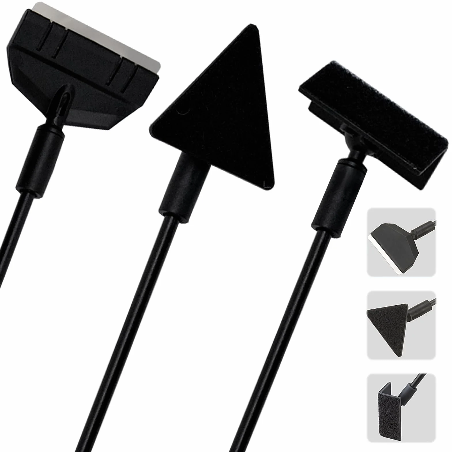 Kit de Nettoyage Aquarium 3-en-1 36 cm, Nettoyeur de Vitres avec Grattoir à Algues, Brosse Triangulaire et d’Angle pour Nano Aquariums