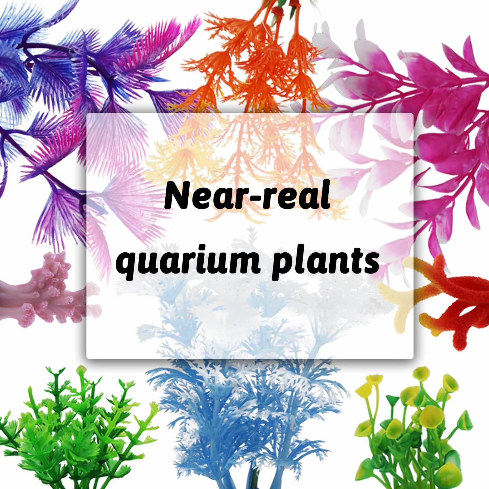 QUOZUO Aquarium Decoration Plantes Artificielles 8 Pièces