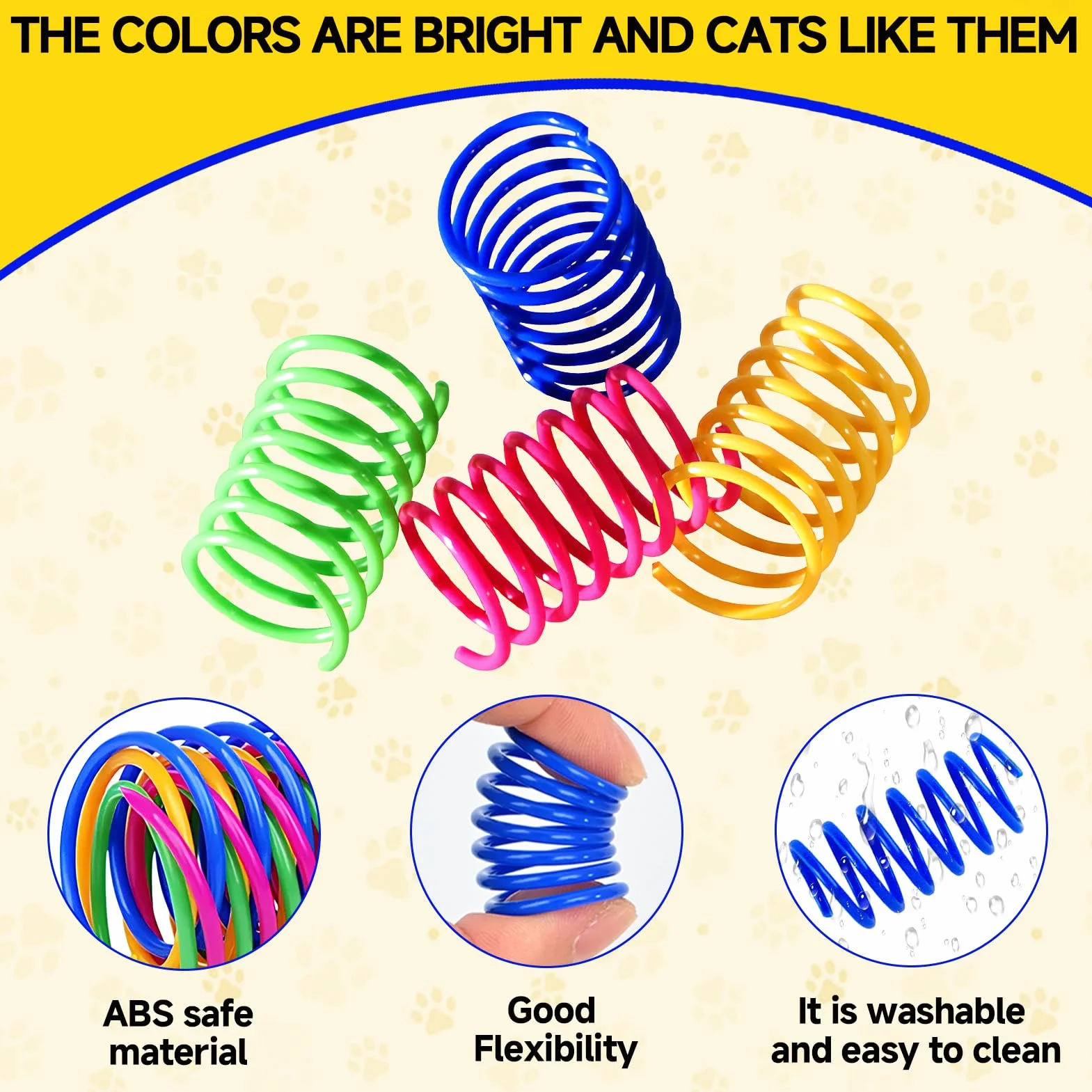 Lot de 24 Ressorts à Chat Jouets Interactifs, Jouet à Ressort pour Chat avec 4 Couleurs pour Chats Actifs