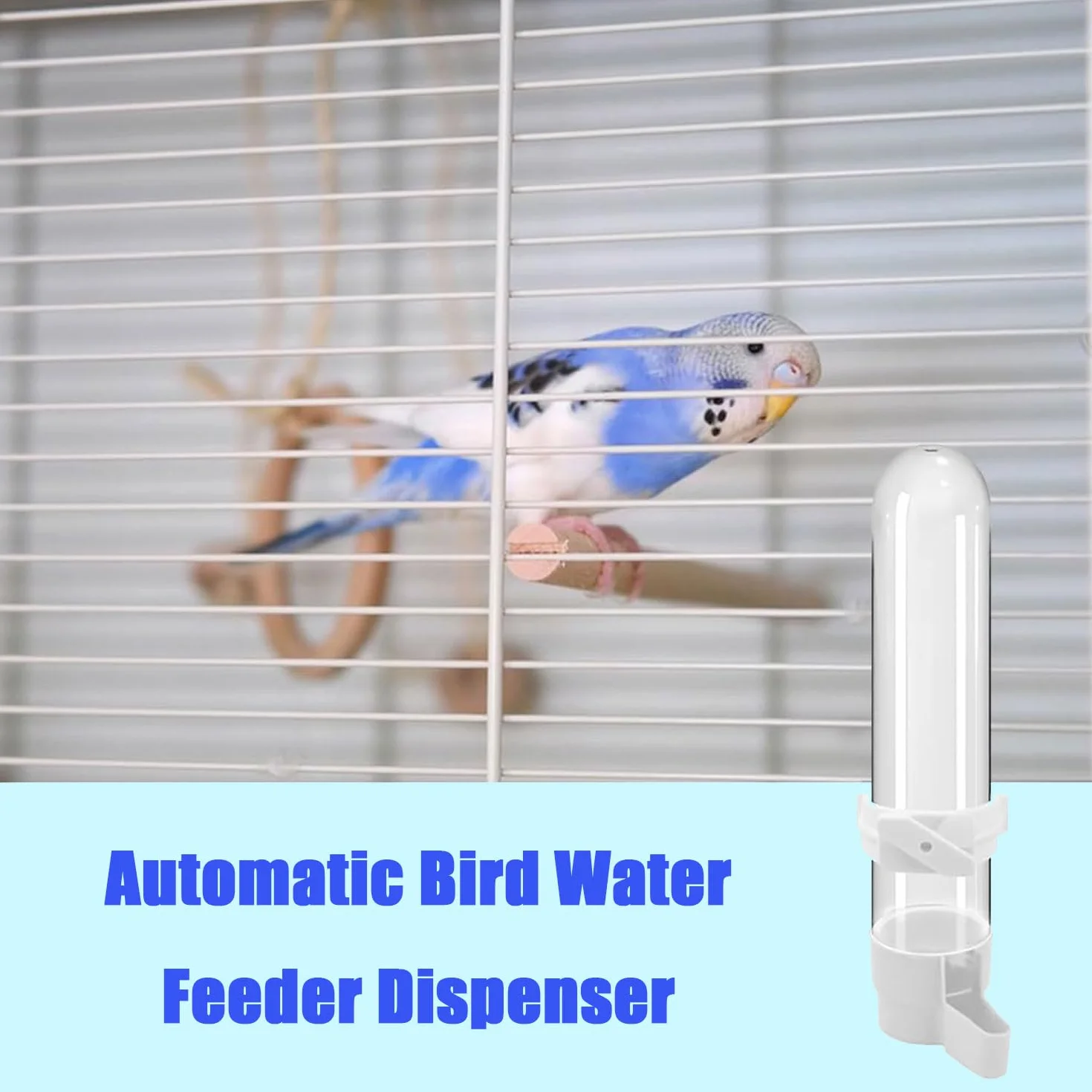 Abreuvoir Oiseaux Automatique 120ml Distributeur d'eau Transparent pour Cage Perruche Perroquet