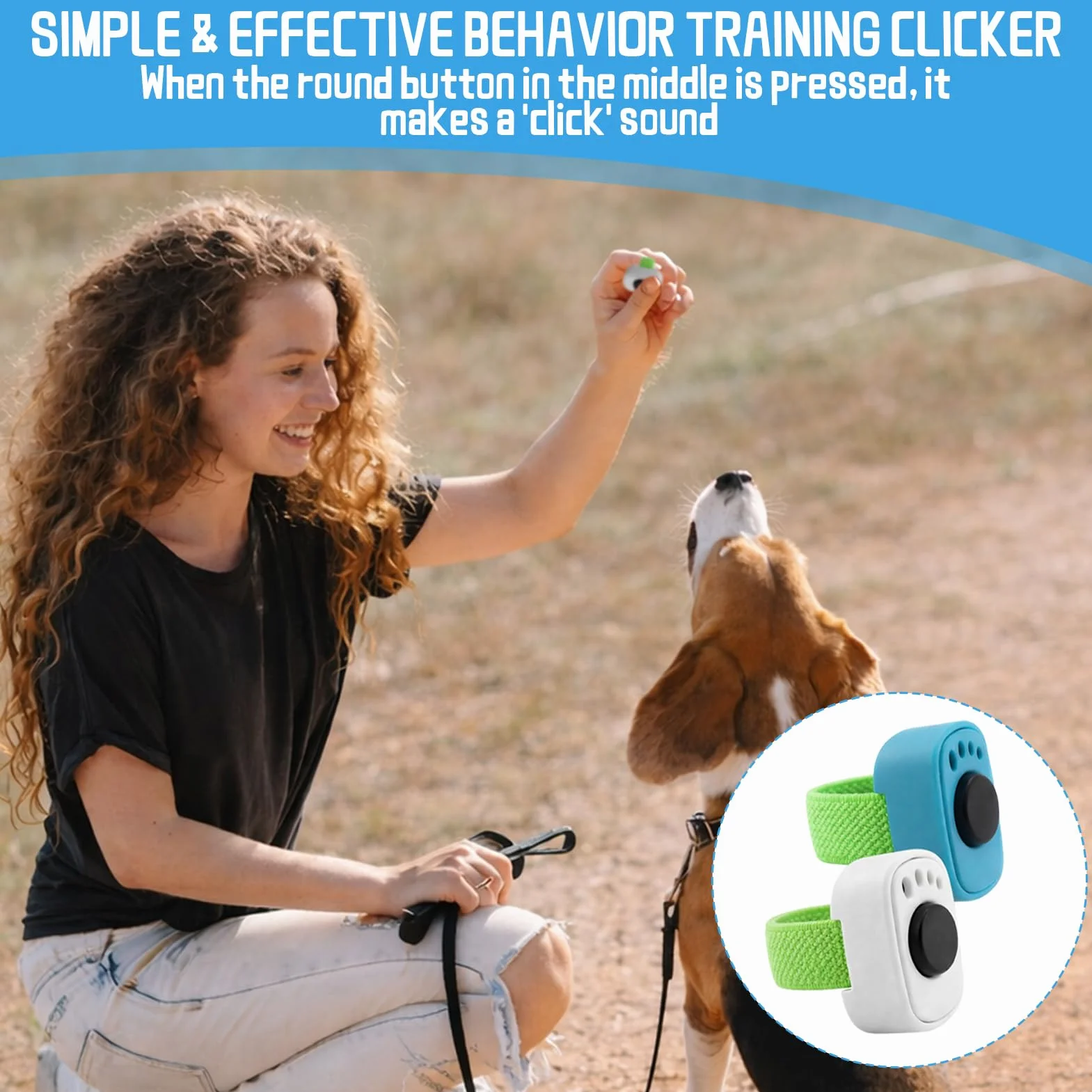 Dongcill 2 Pcs Clicker Chien Dressage,Clicker De Doigt Pratique pour Dressage,Accessoire Pratique pour l’Entraînement Canin,pour Chien Chat Lapin Chevaux (Blanc)